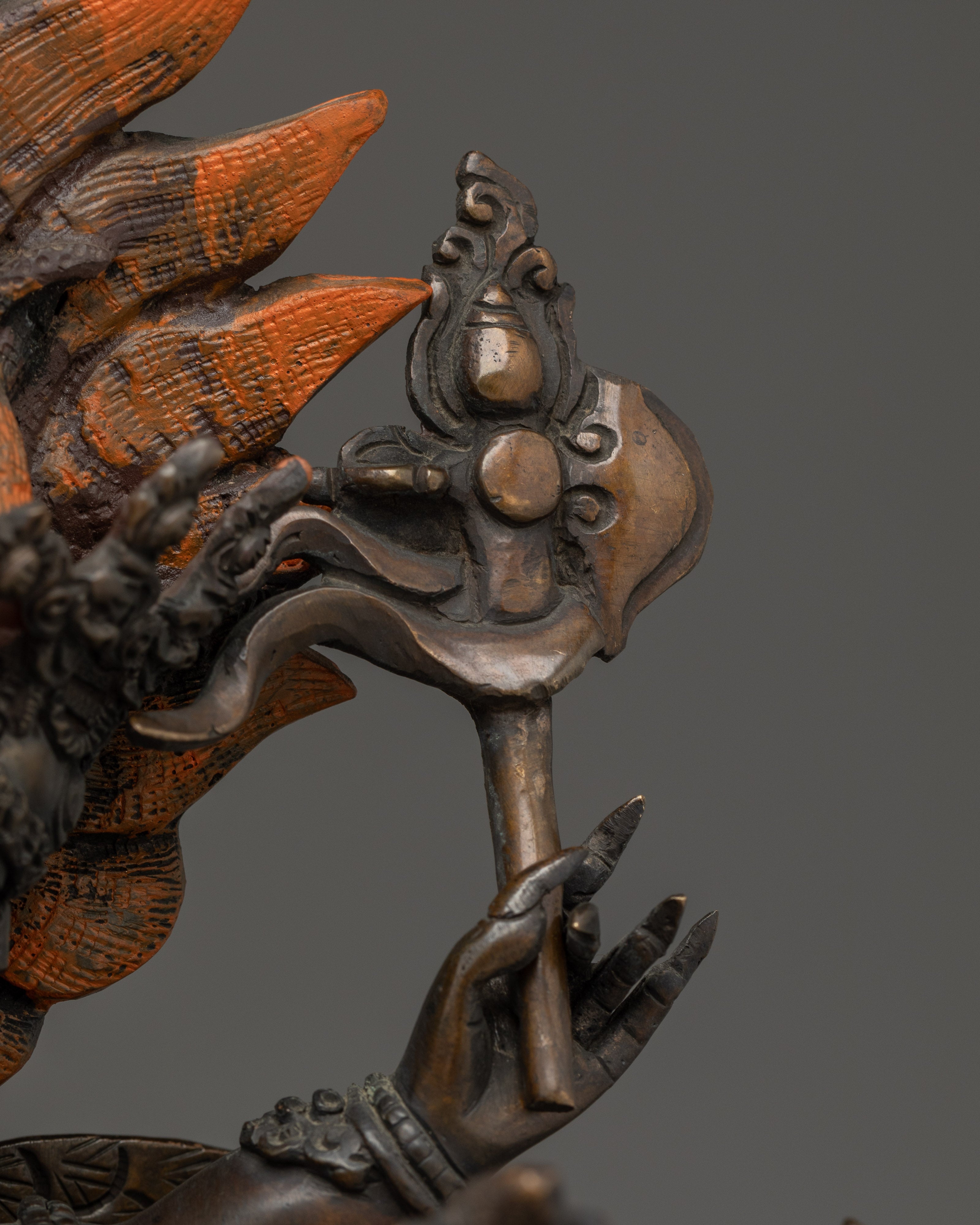 Hayagriva Statue Made from Oxidized Copper | Tibetan Deity for Meditation