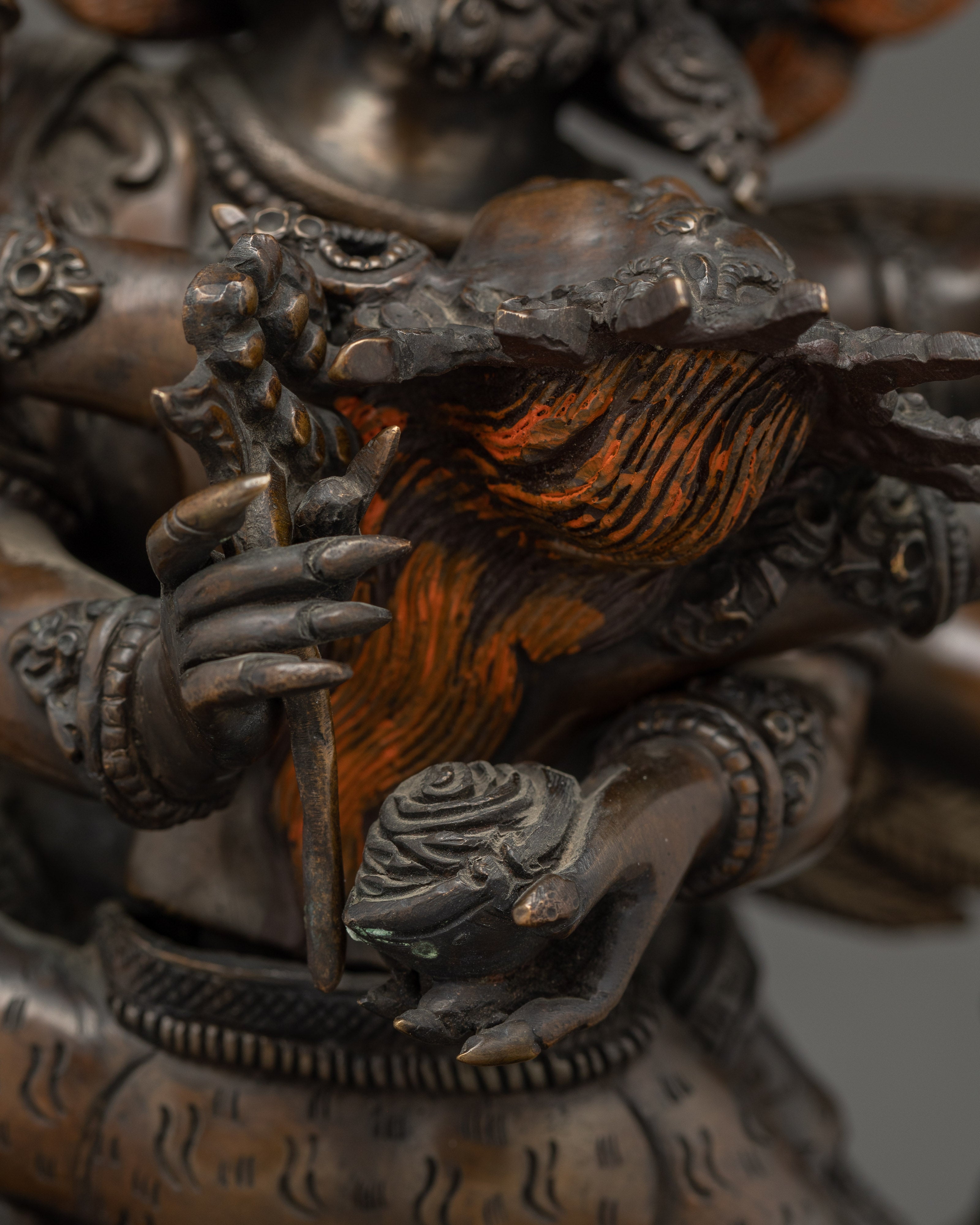 Hayagriva Statue Made from Oxidized Copper | Tibetan Deity for Meditation