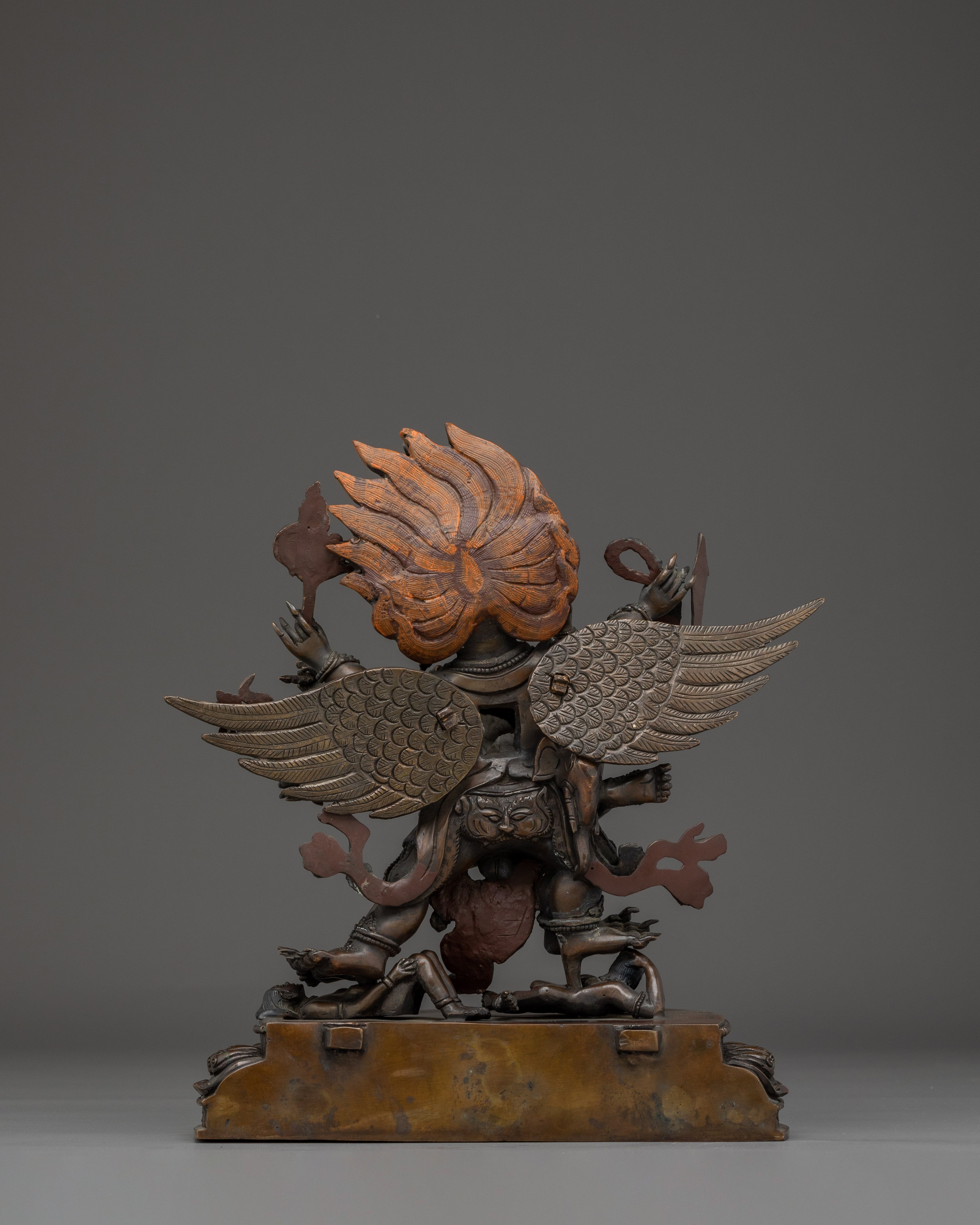 Hayagriva Statue Made from Oxidized Copper | Tibetan Deity for Meditation