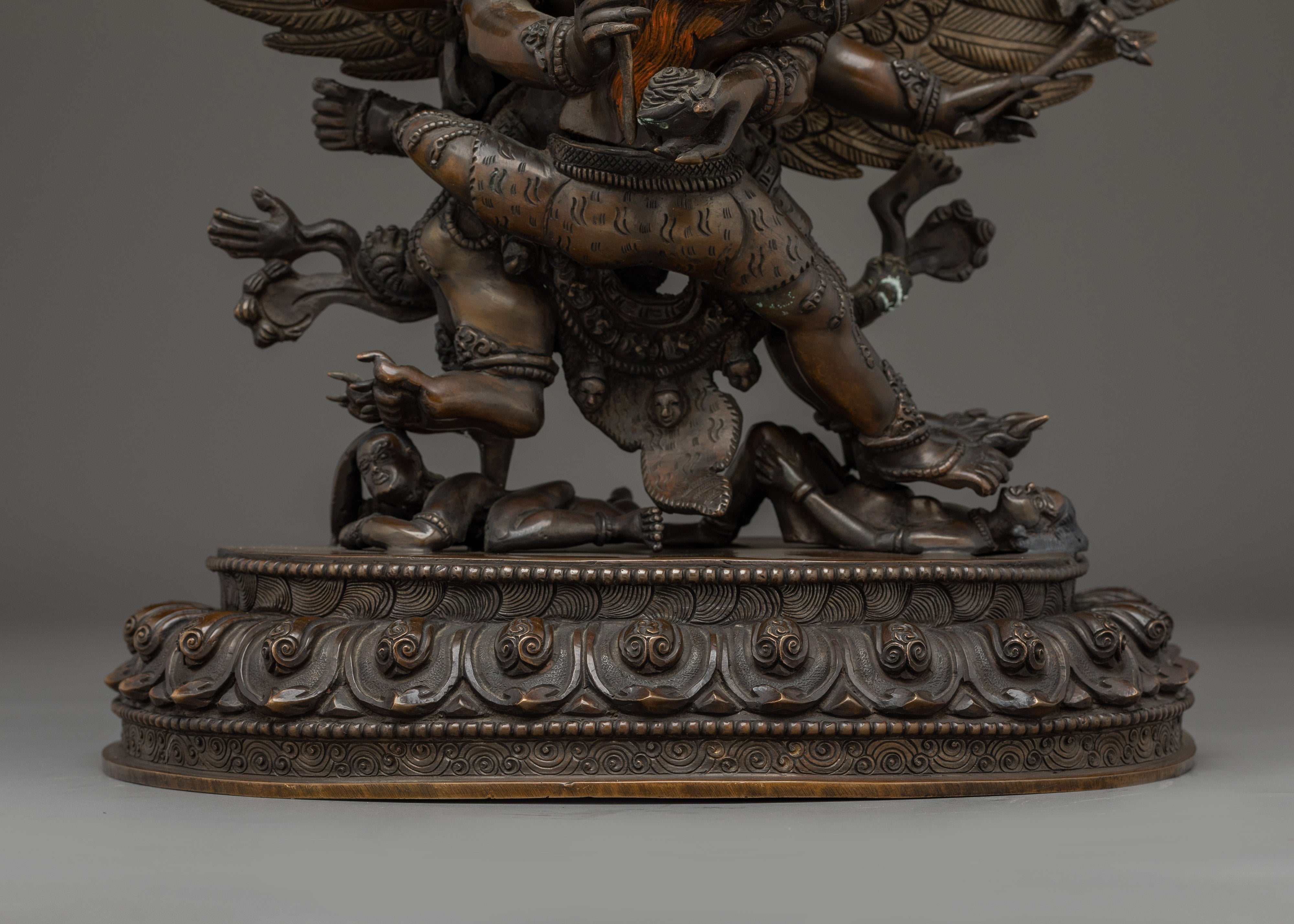 Hayagriva Statue Made from Oxidized Copper | Tibetan Deity for Meditation