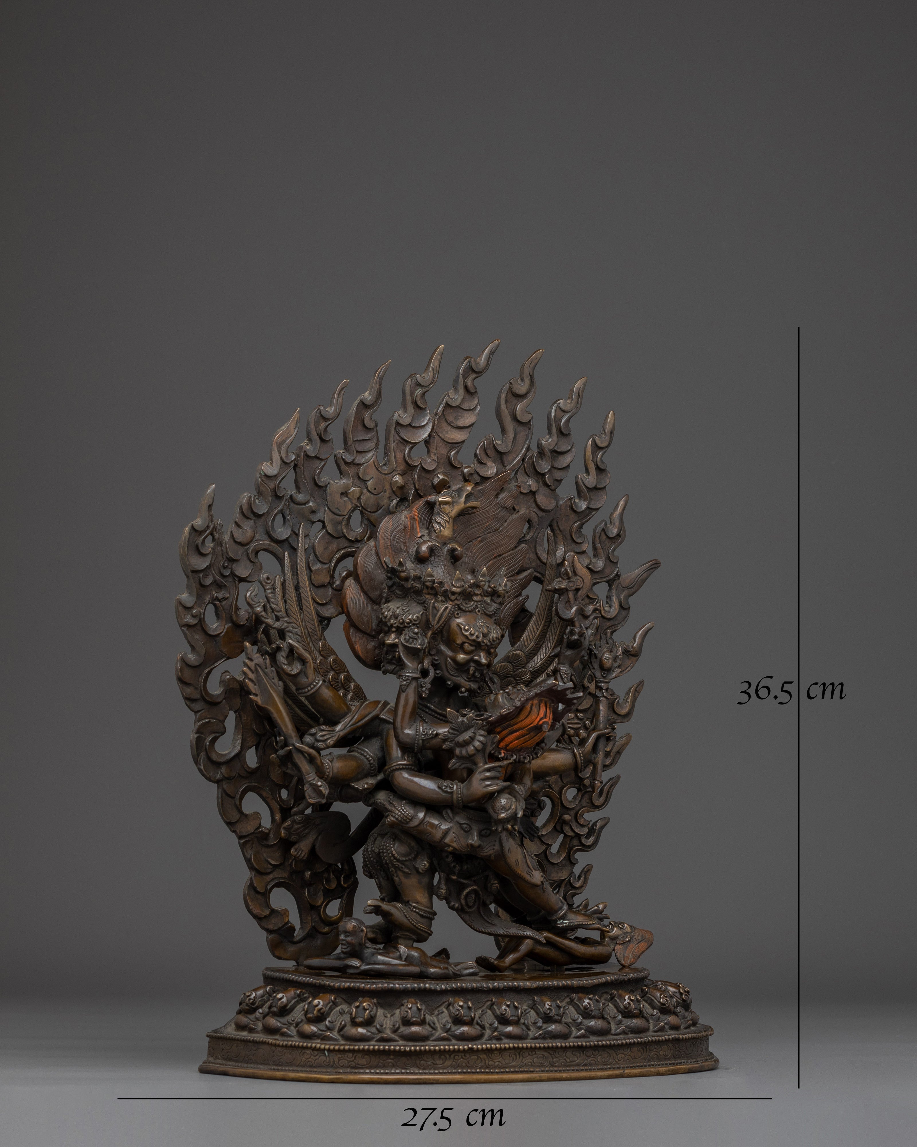 Hayagriva Oxidized Copper Statue