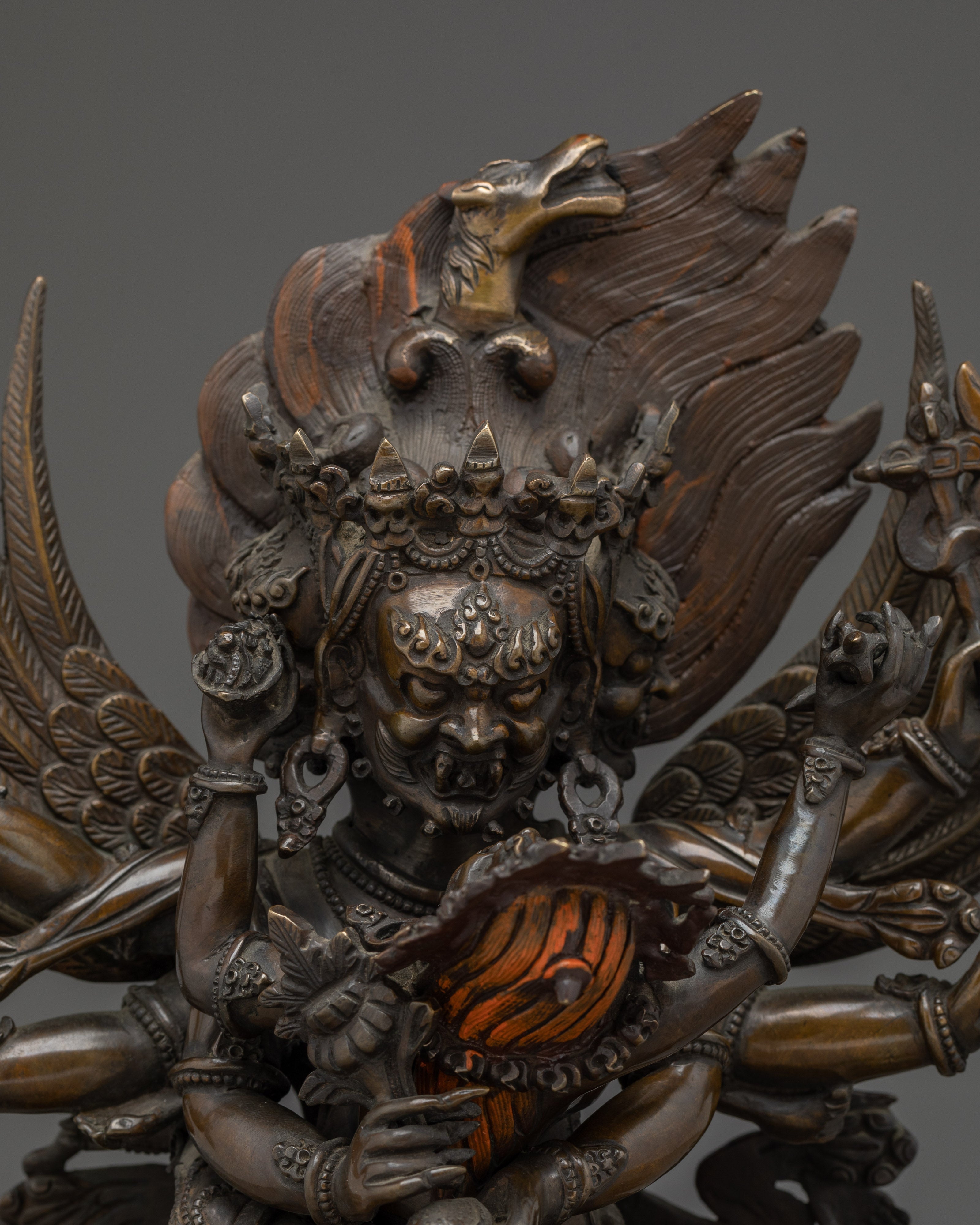 Hayagriva Oxidized Copper Statue | Symbol of Power and Protection
