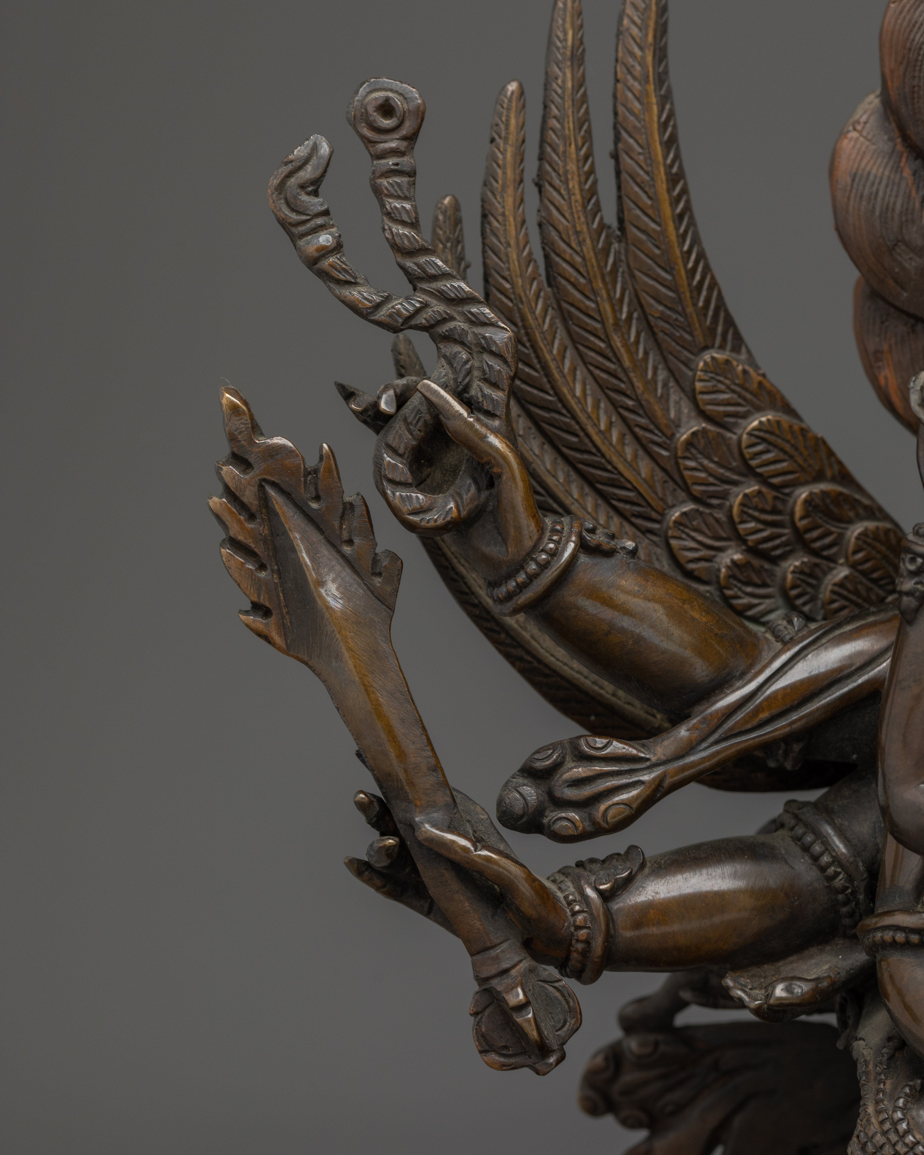 Hayagriva Oxidized Copper Statue | Symbol of Power and Protection