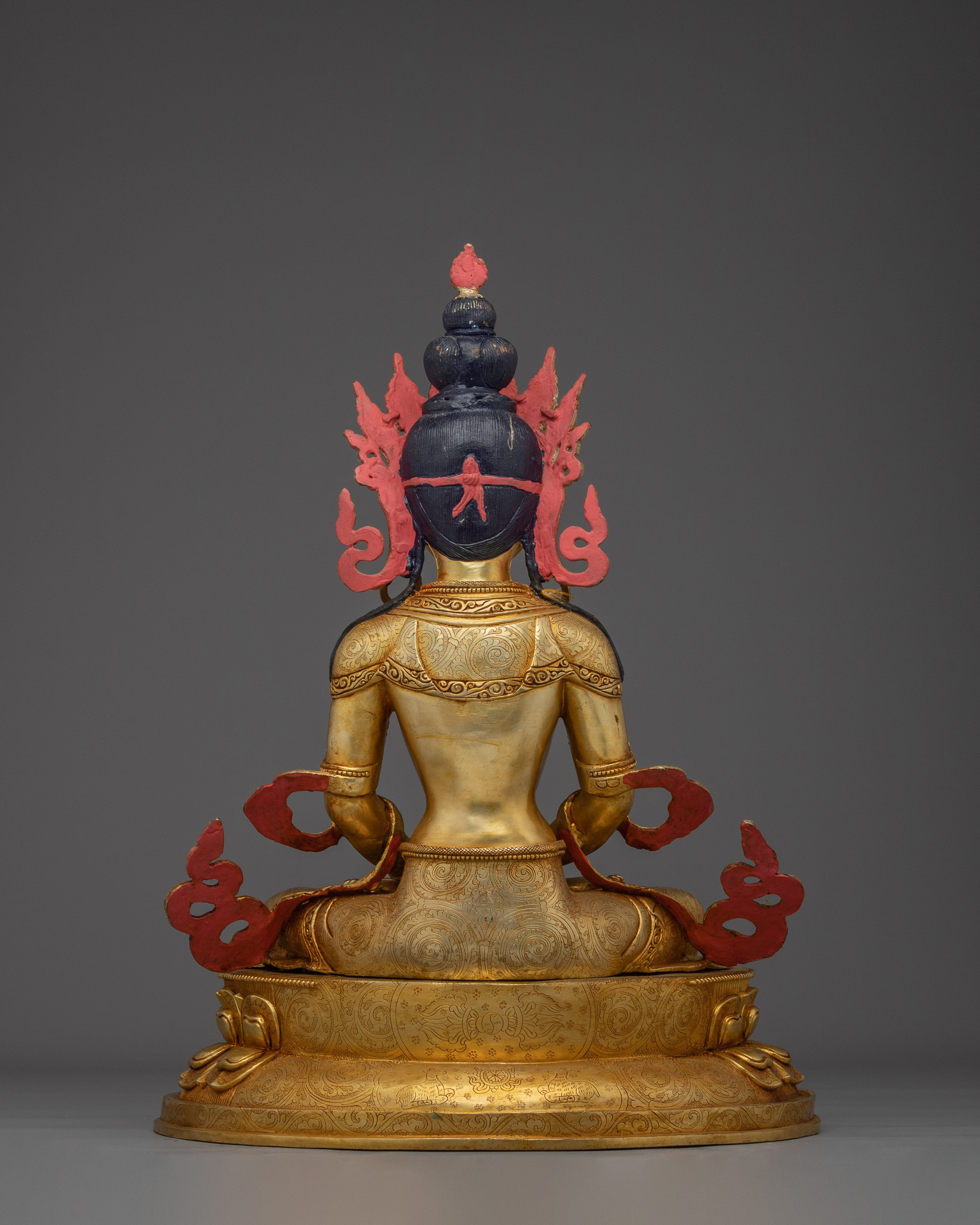 Sacred Amitayus Icon | Gold Gilded Tibetan Artwork