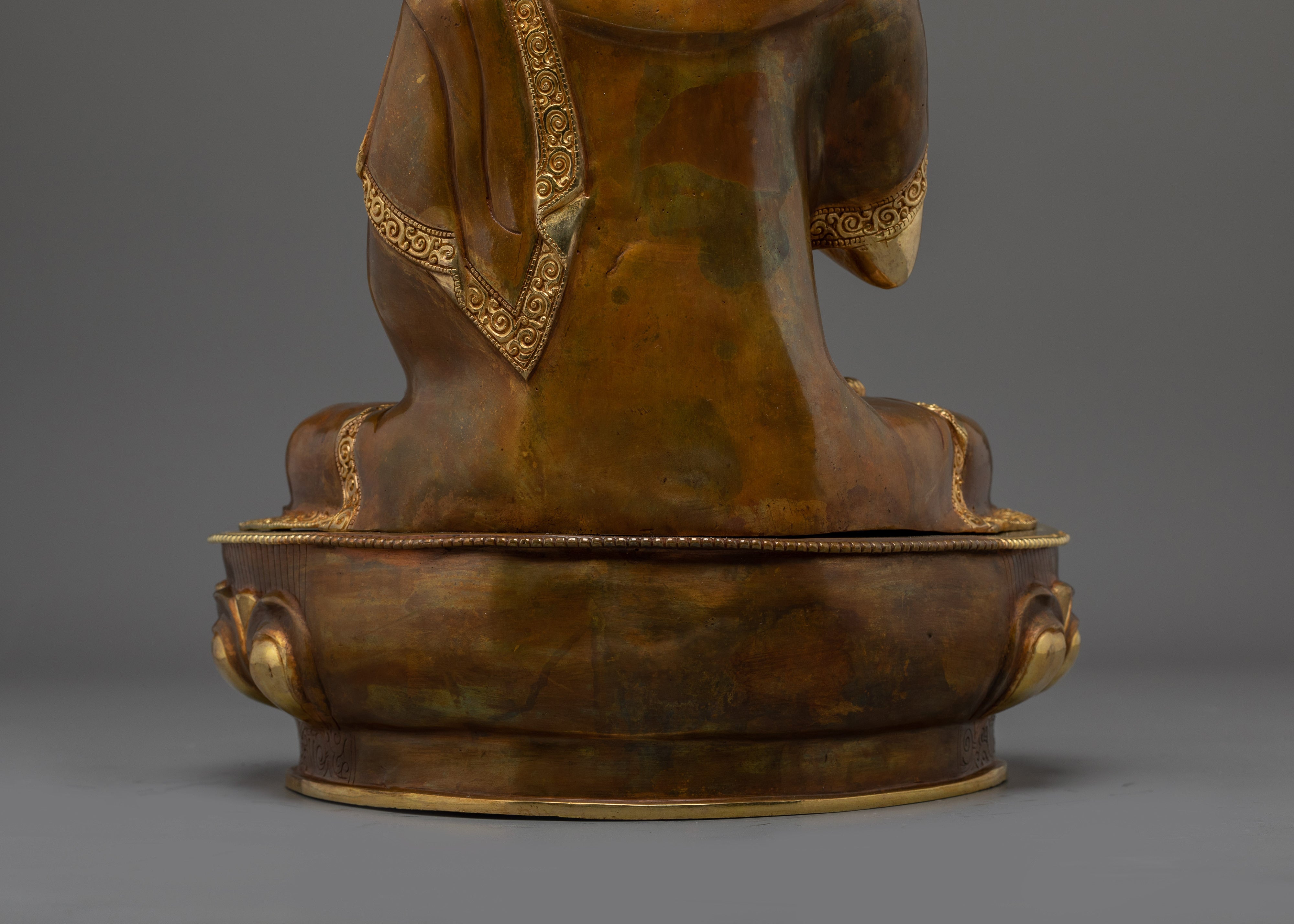 Tsongkhapa Set, Tibetan Masters Statue | Gold Gilded Artwork for Meditation