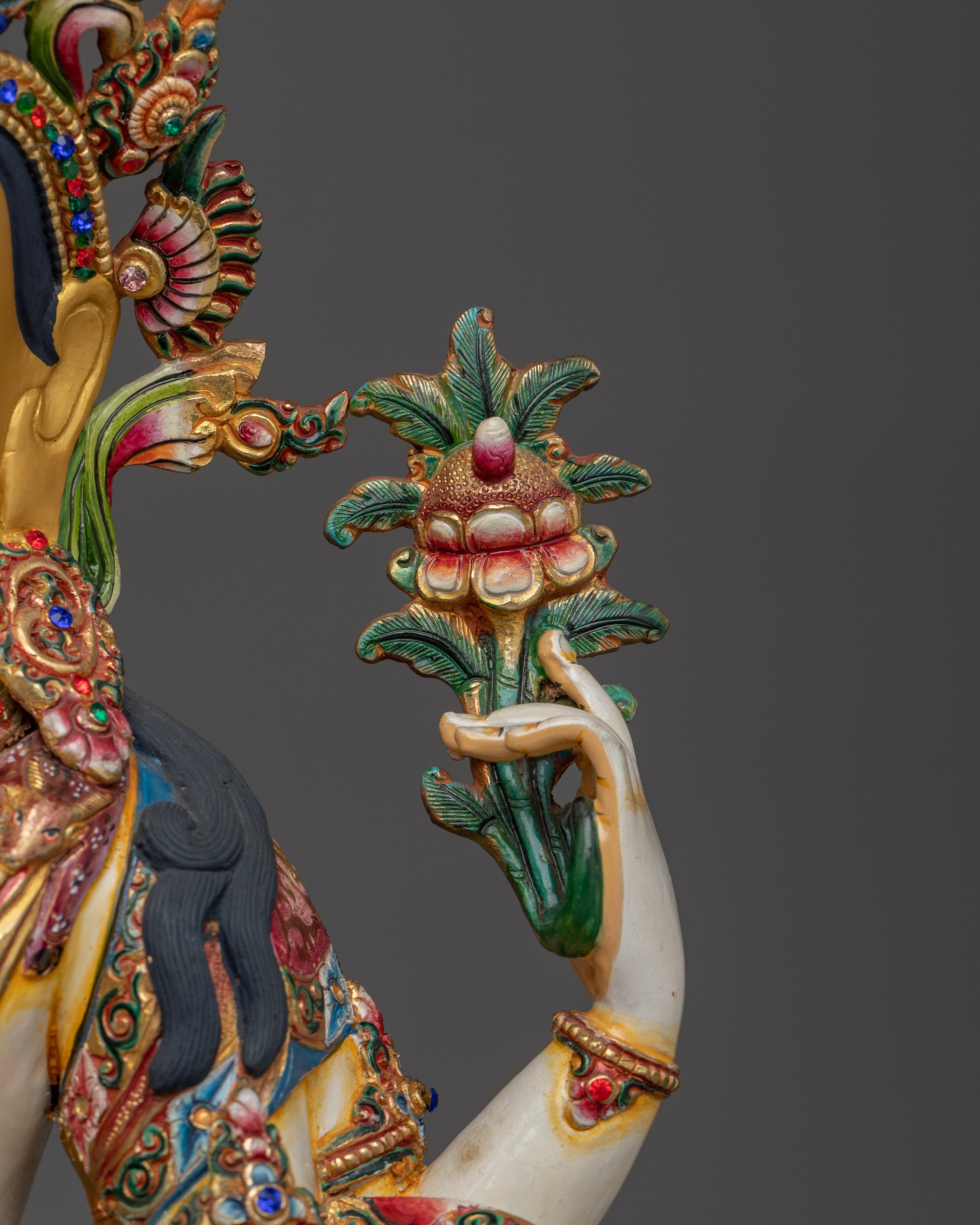 Tibetan Chenrezig Icon | Handcrafted Nepali Artwork