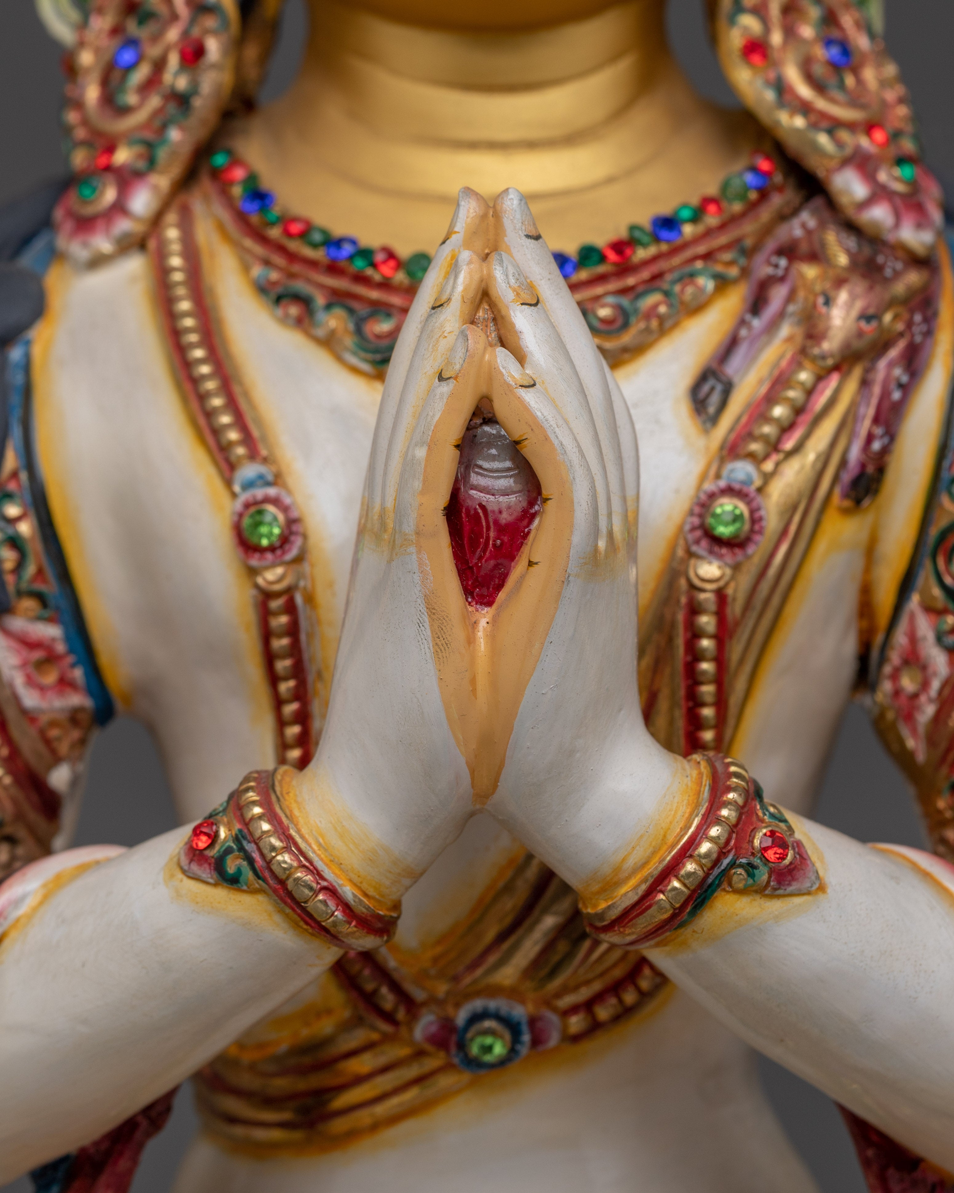 Tibetan Chenrezig Icon | Handcrafted Nepali Artwork