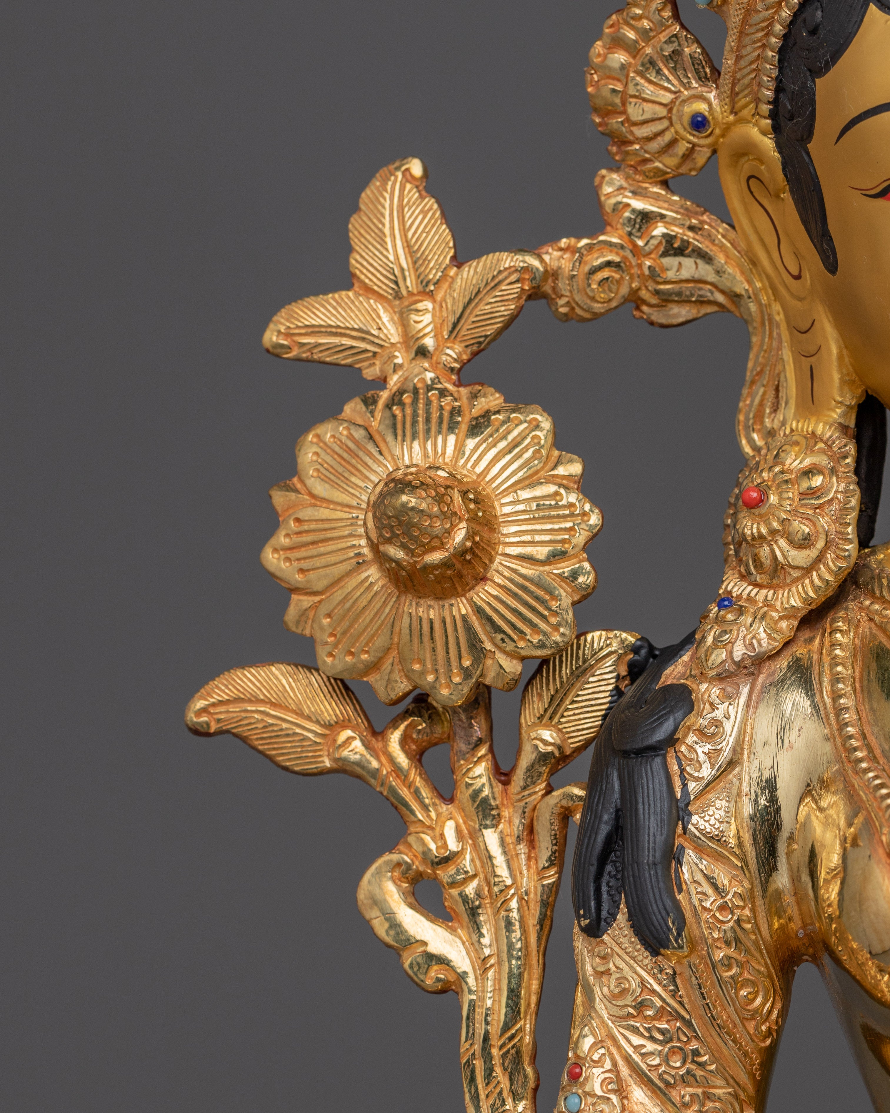 Green Tara, Fearless Mother of Compassion | Gold Gilded Art for Spiritual Growth