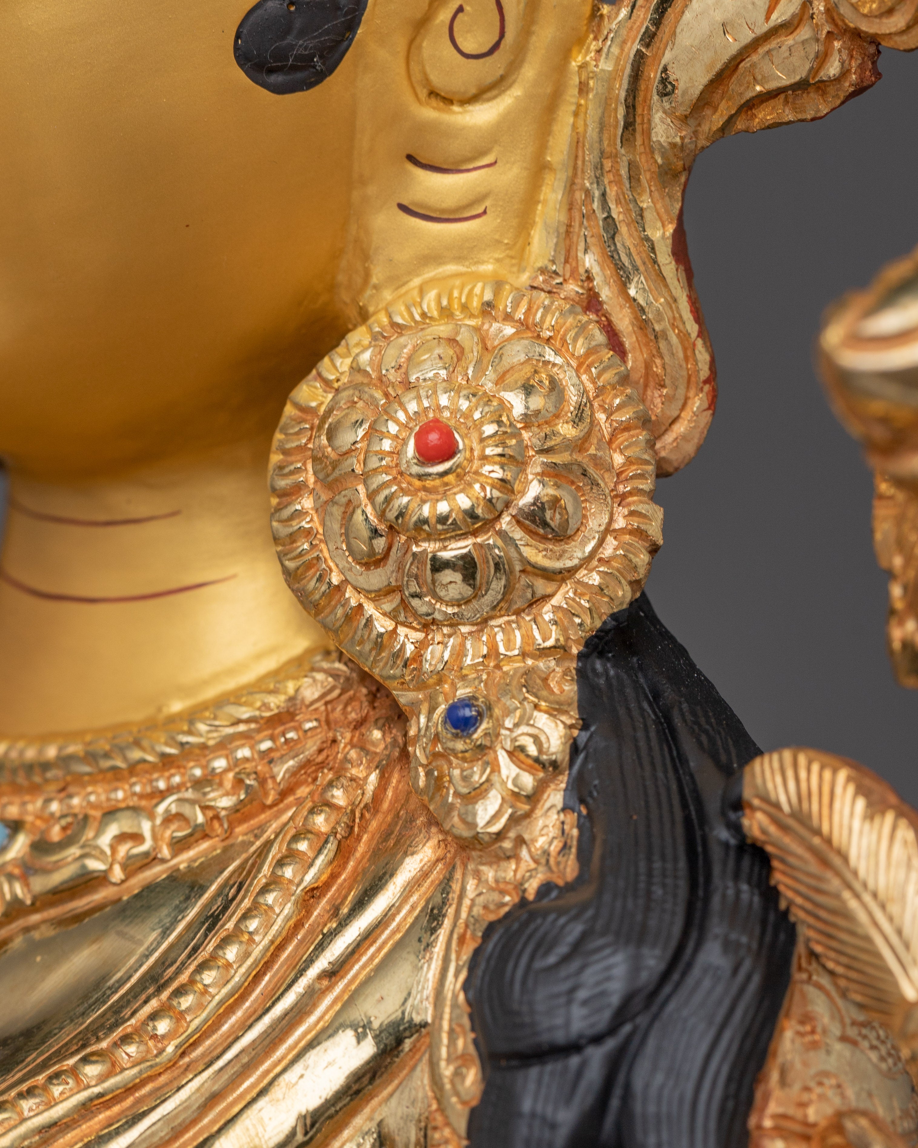 Green Tara, Fearless Mother of Compassion | Gold Gilded Art for Spiritual Growth