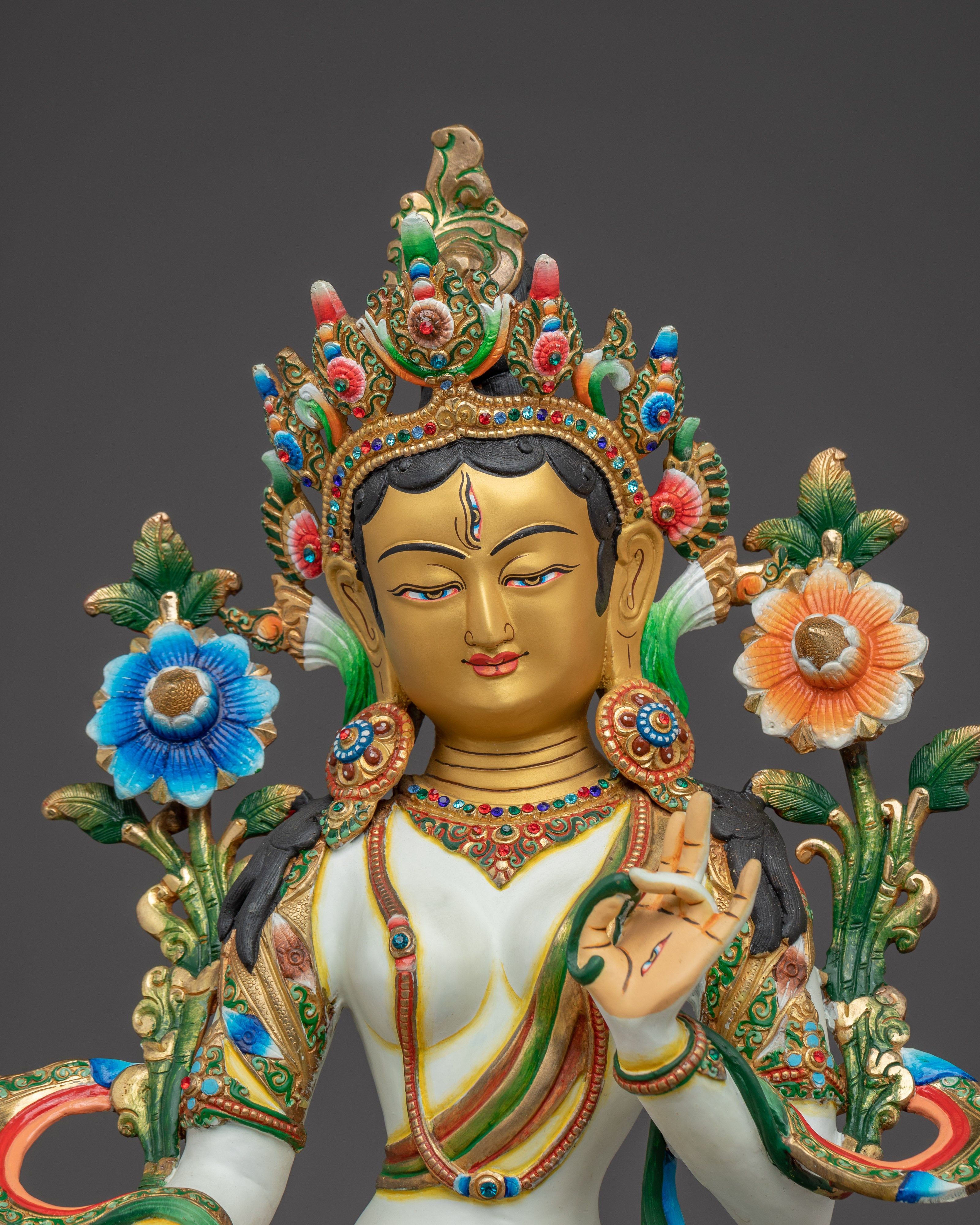 White Tara Statue: Buddhist Longevity Deity