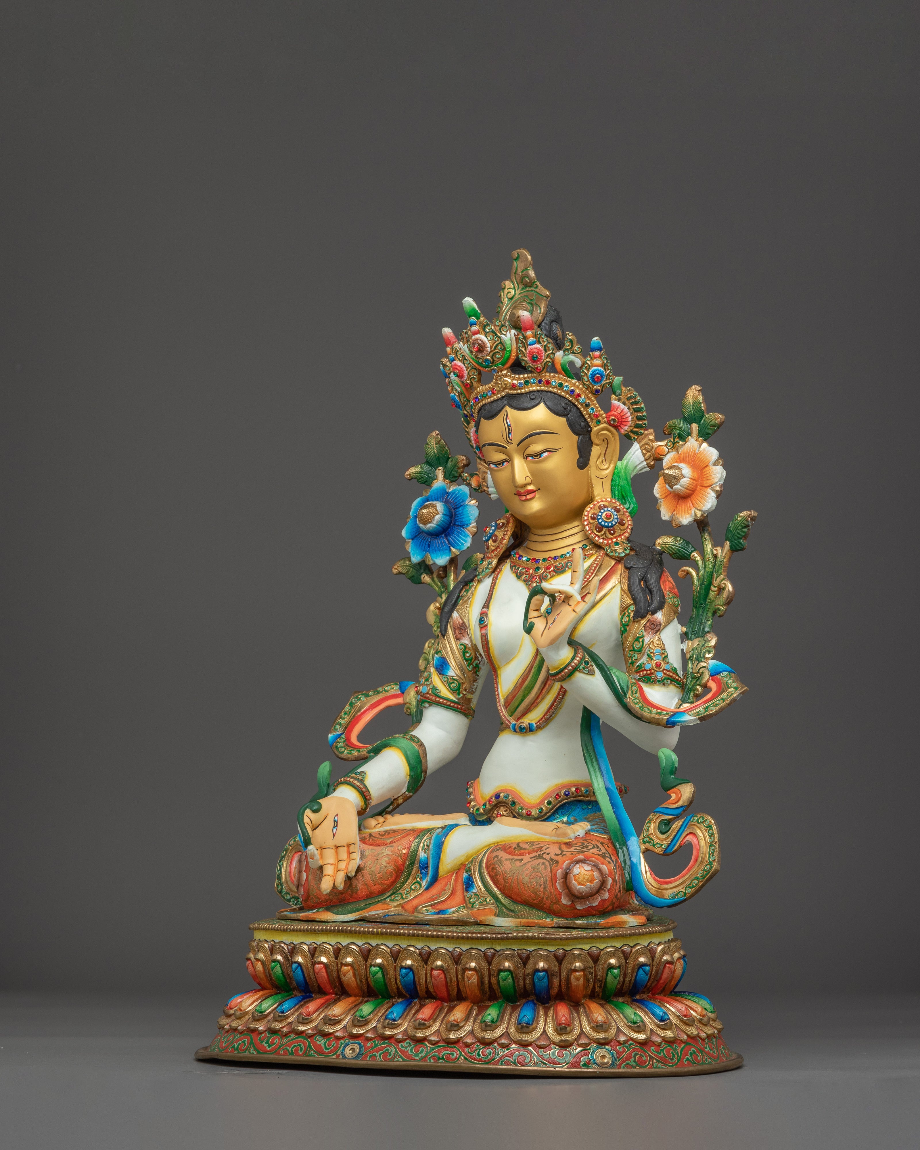 White Tara Statue: Buddhist Longevity Deity