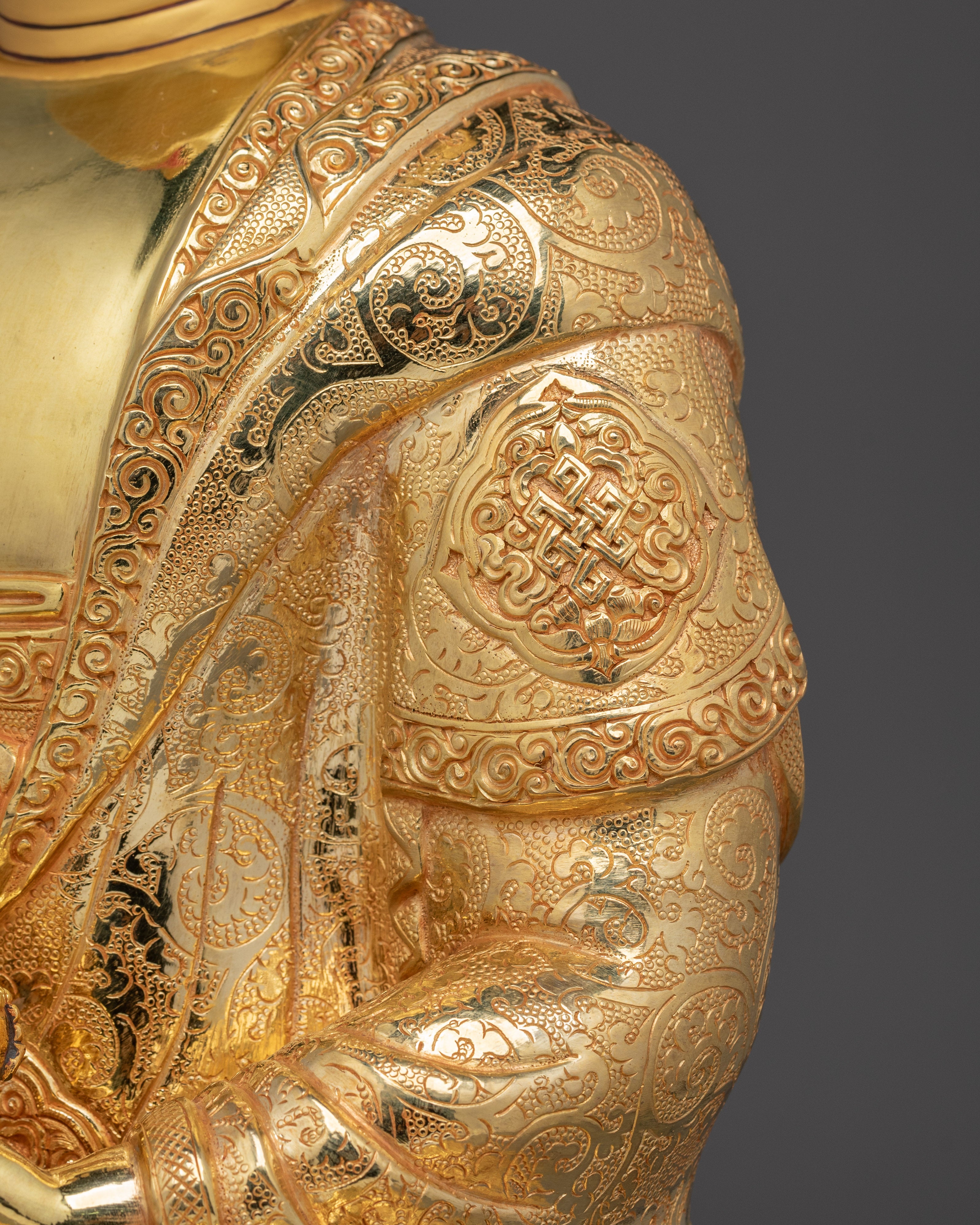 Shakyamuni Buddha Gold & Copper Sculpture | Buddhist Deity for Altar