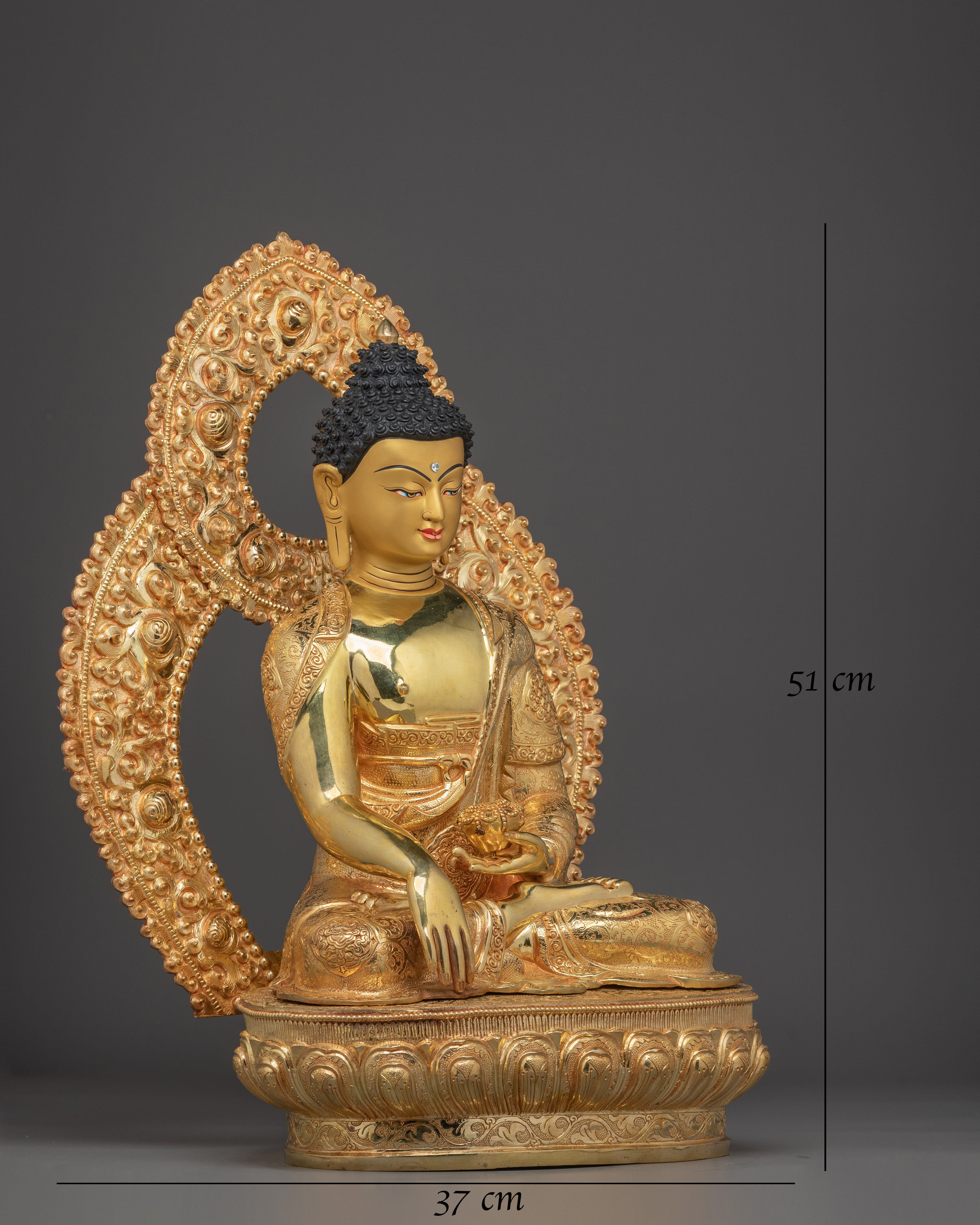 Shakyamuni Buddha Gold & Copper Sculpture