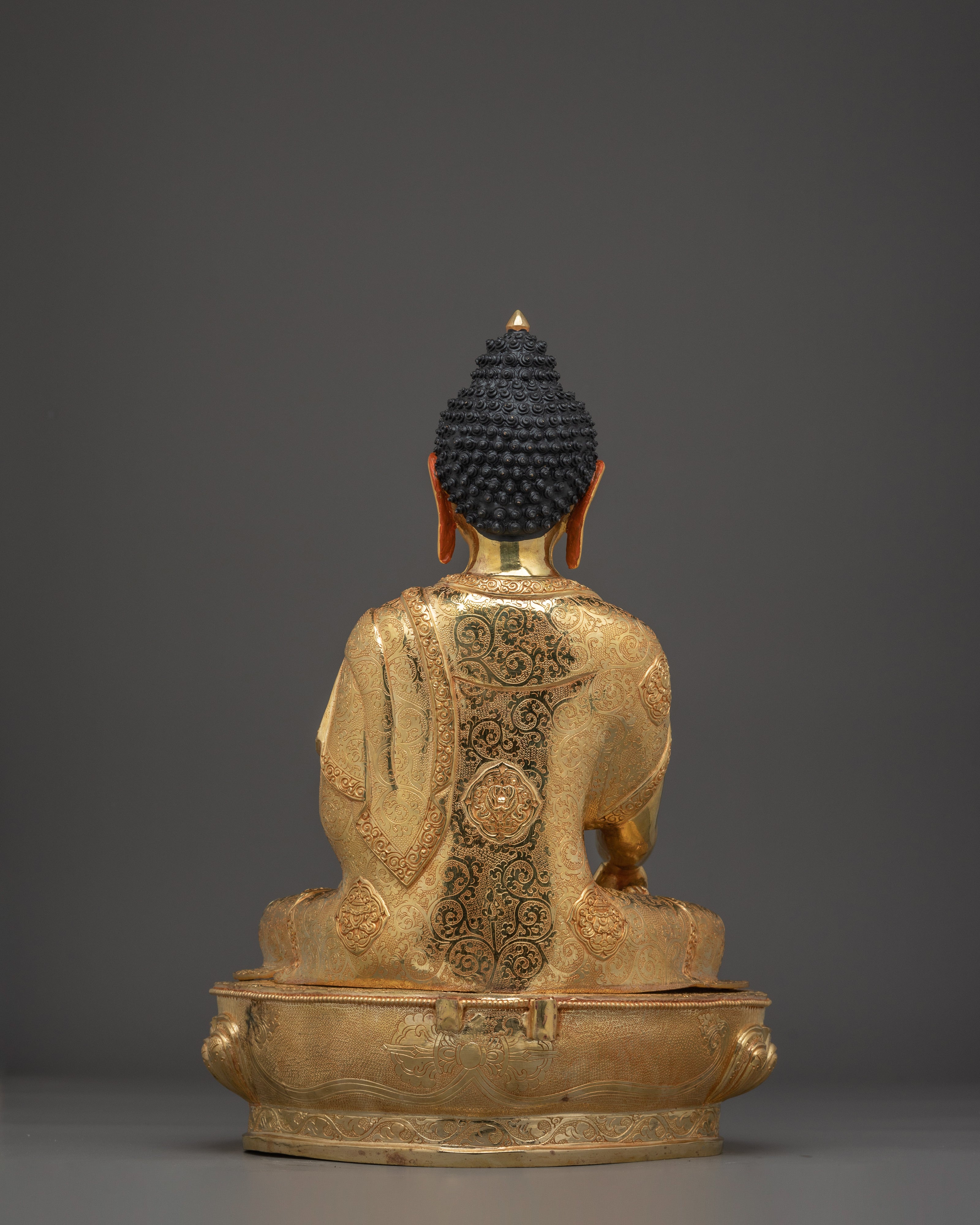 Shakyamuni Buddha Gold & Copper Sculpture | Buddhist Deity for Altar