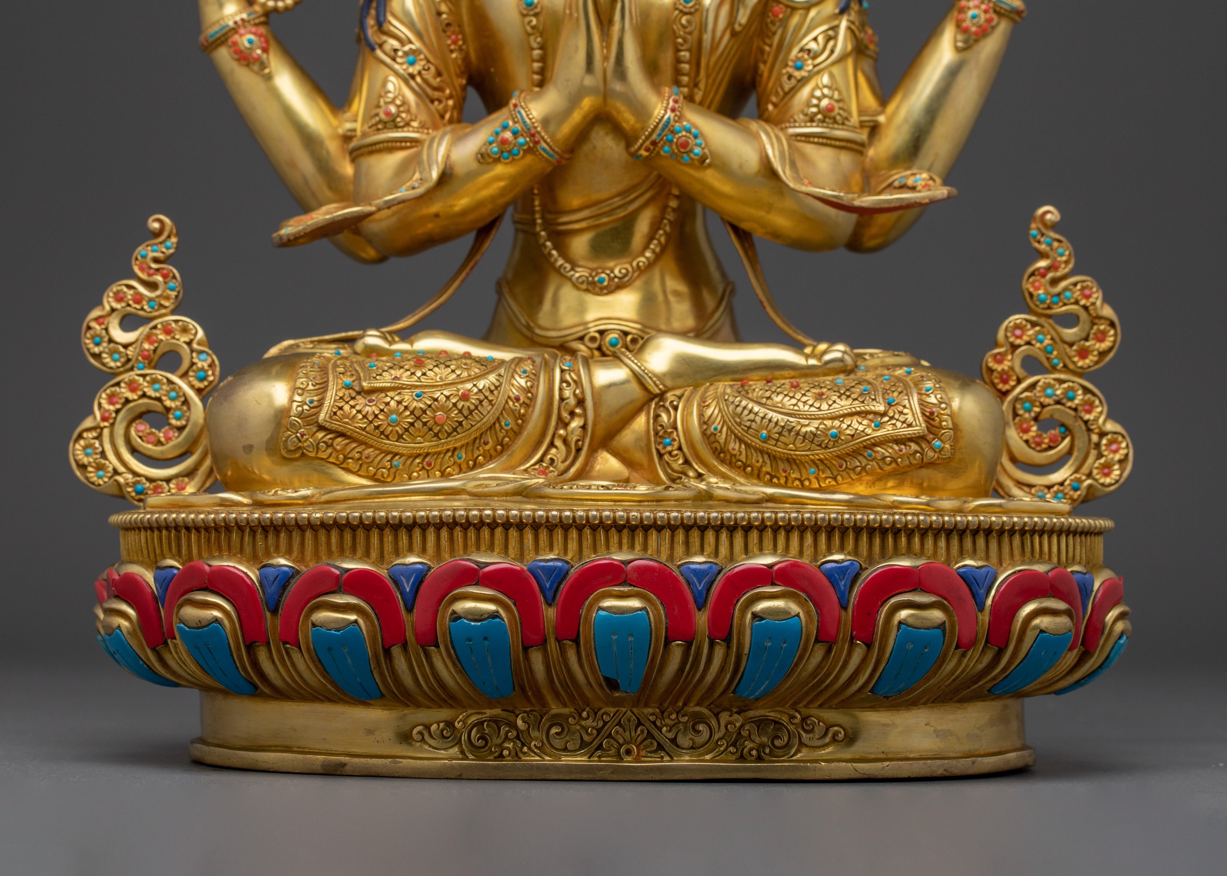 Tibetan Chenrezig Deity | Vajrayana Sculpture for Inner Peace