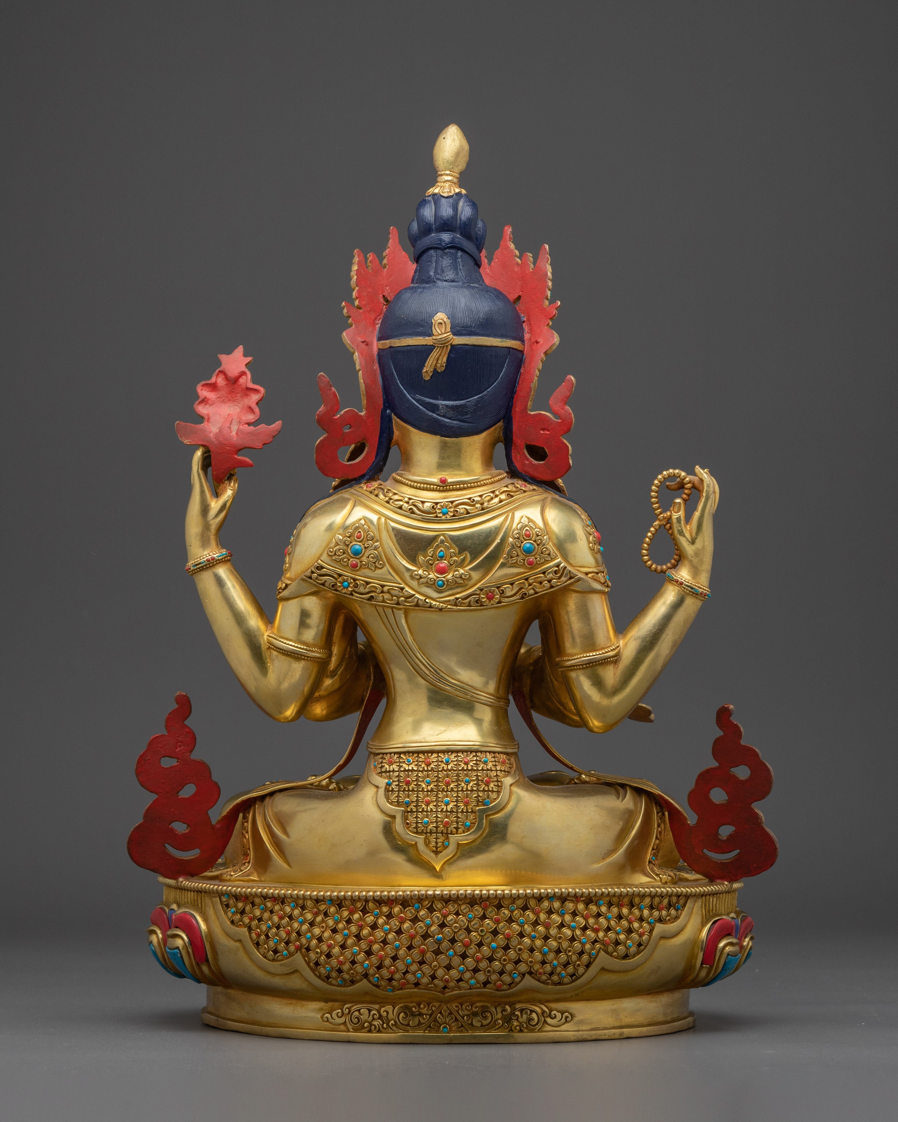 Tibetan Chenrezig Deity | Vajrayana Sculpture for Inner Peace