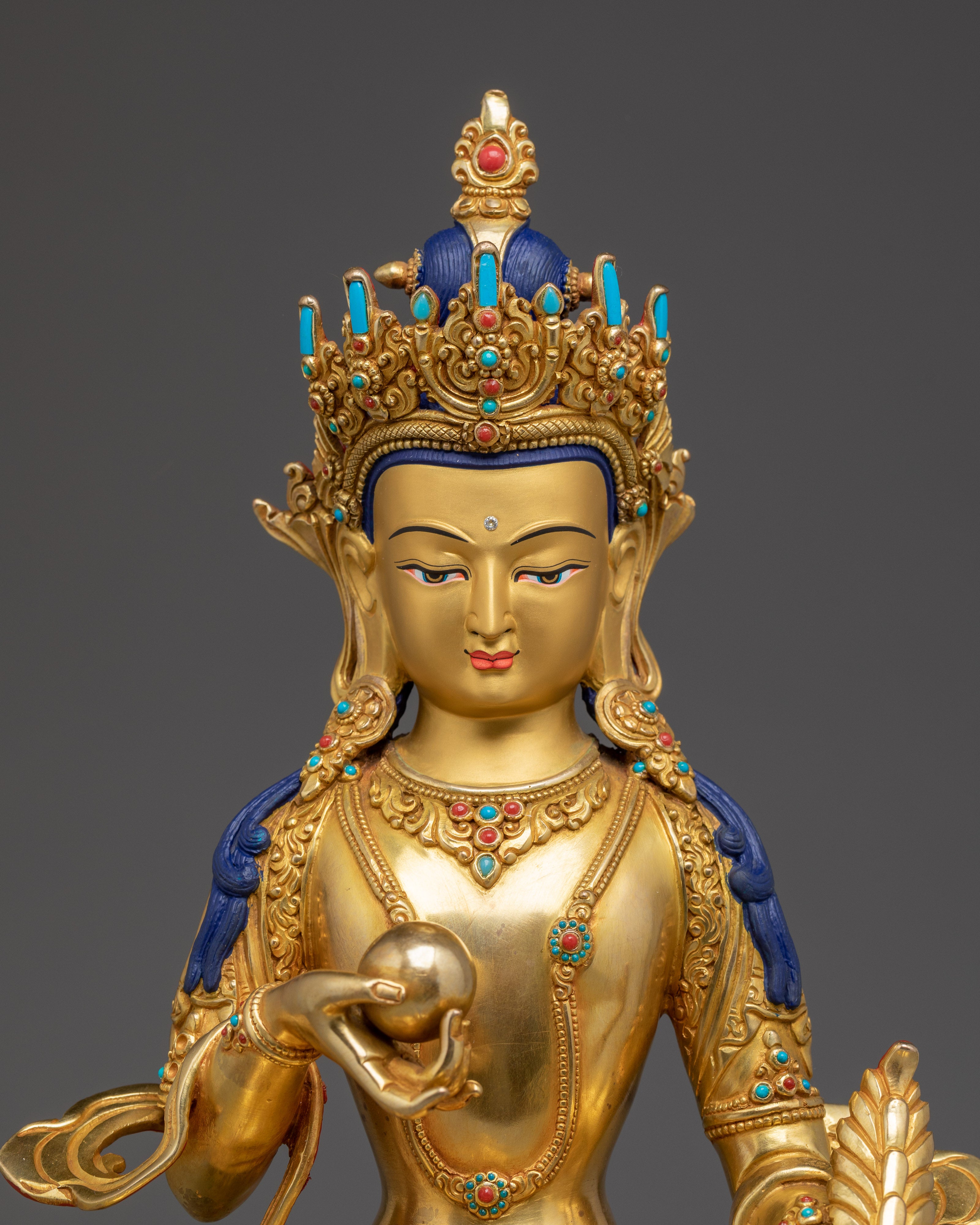Golden Kshitigarbha Statue: Divine Bodhisattva