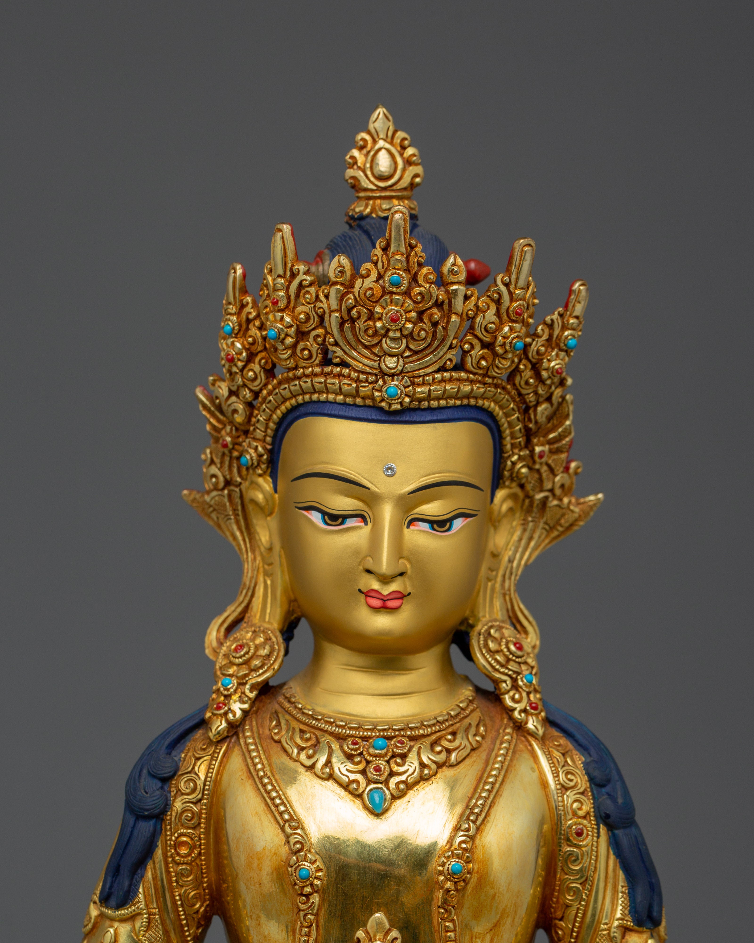 Amitayus, Deity of Immortality | Nepali Artwork for Life Force and Dharma Blessings