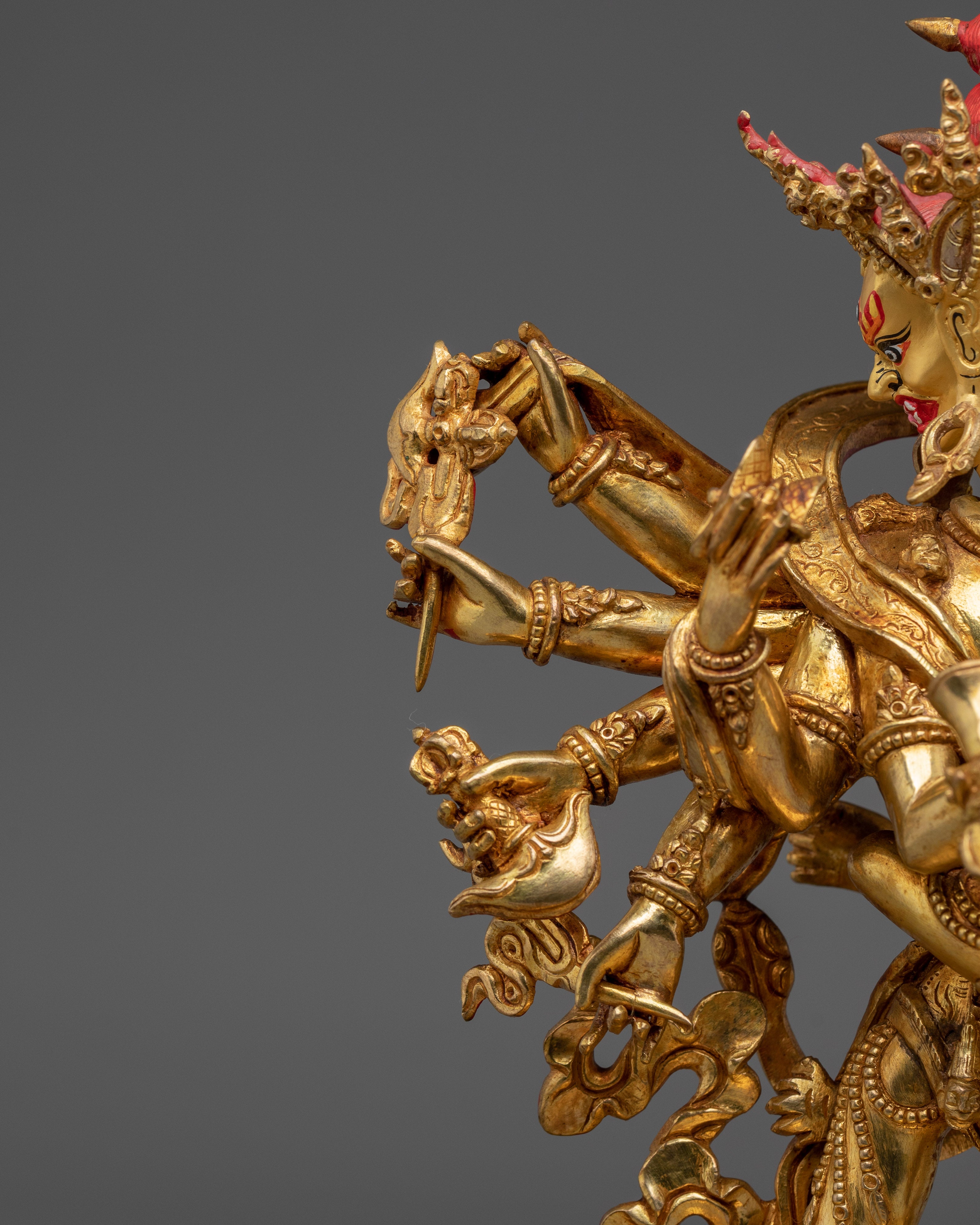 24K Gold Gilded Chakrasamvara Statue | Sculpture for Altar
