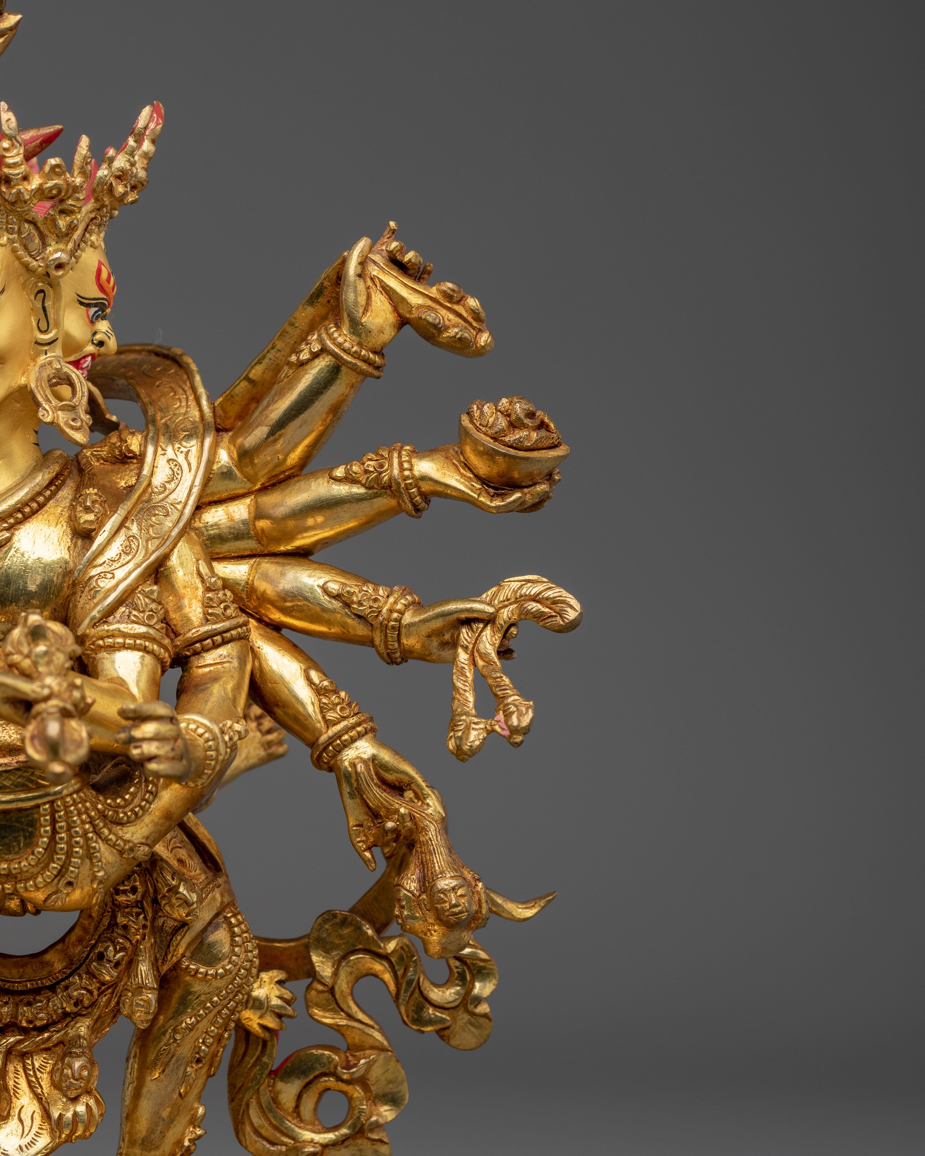24K Gold Gilded Chakrasamvara Statue | Sculpture for Altar