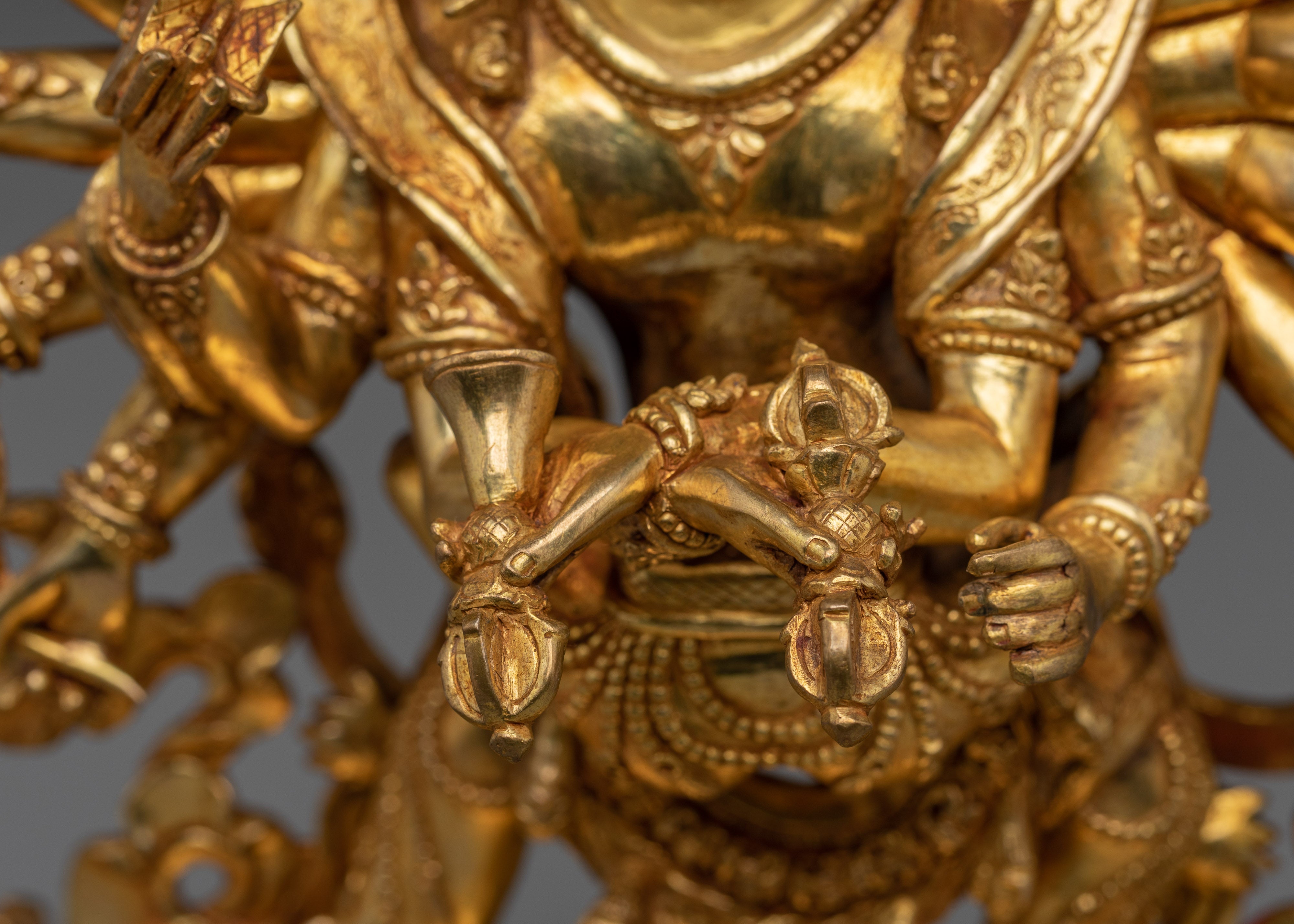 24K Gold Gilded Chakrasamvara Statue | Sculpture for Altar