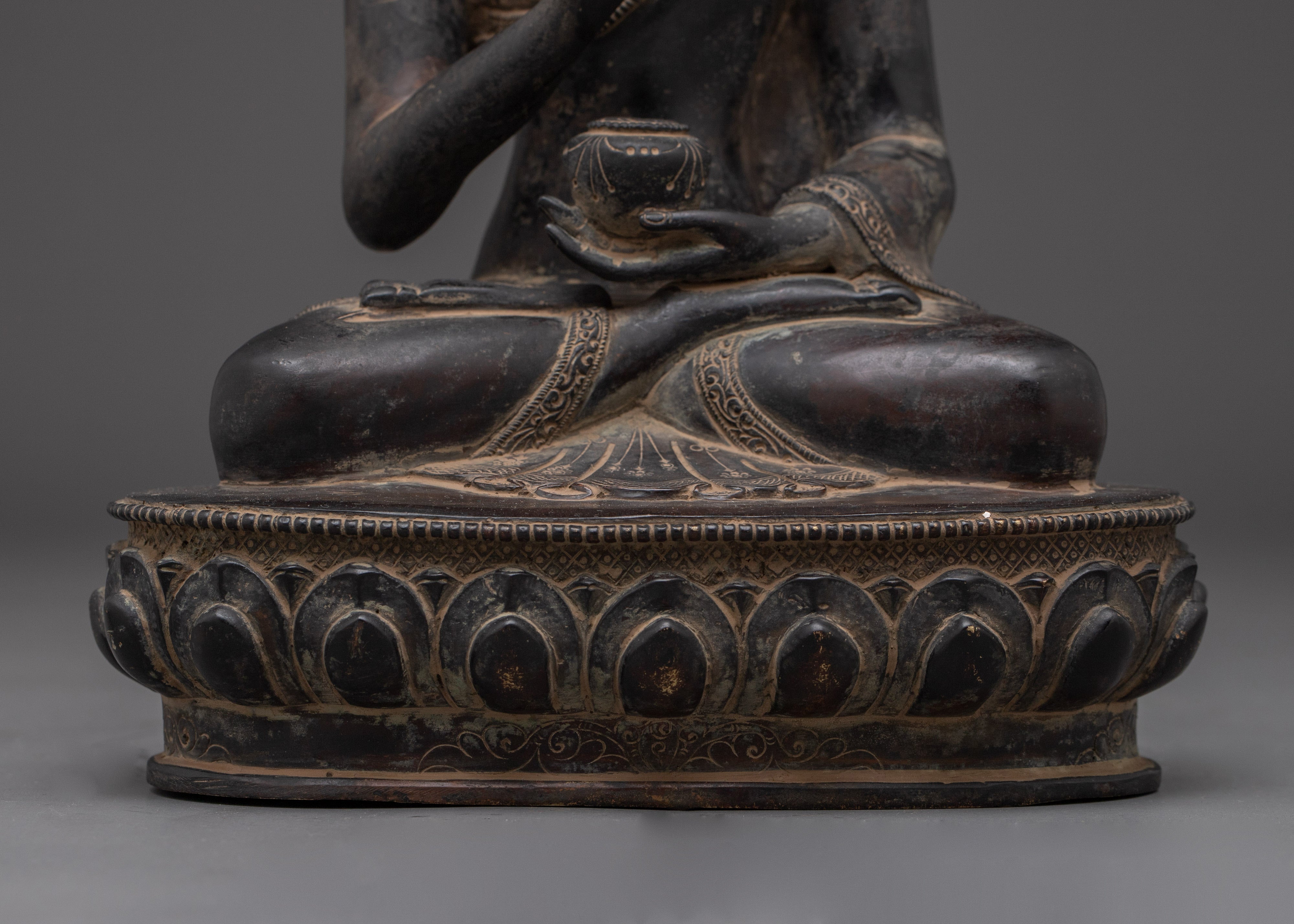 Buddha Amogasiddhi Copper Statue | Divine Dhyani Buddha