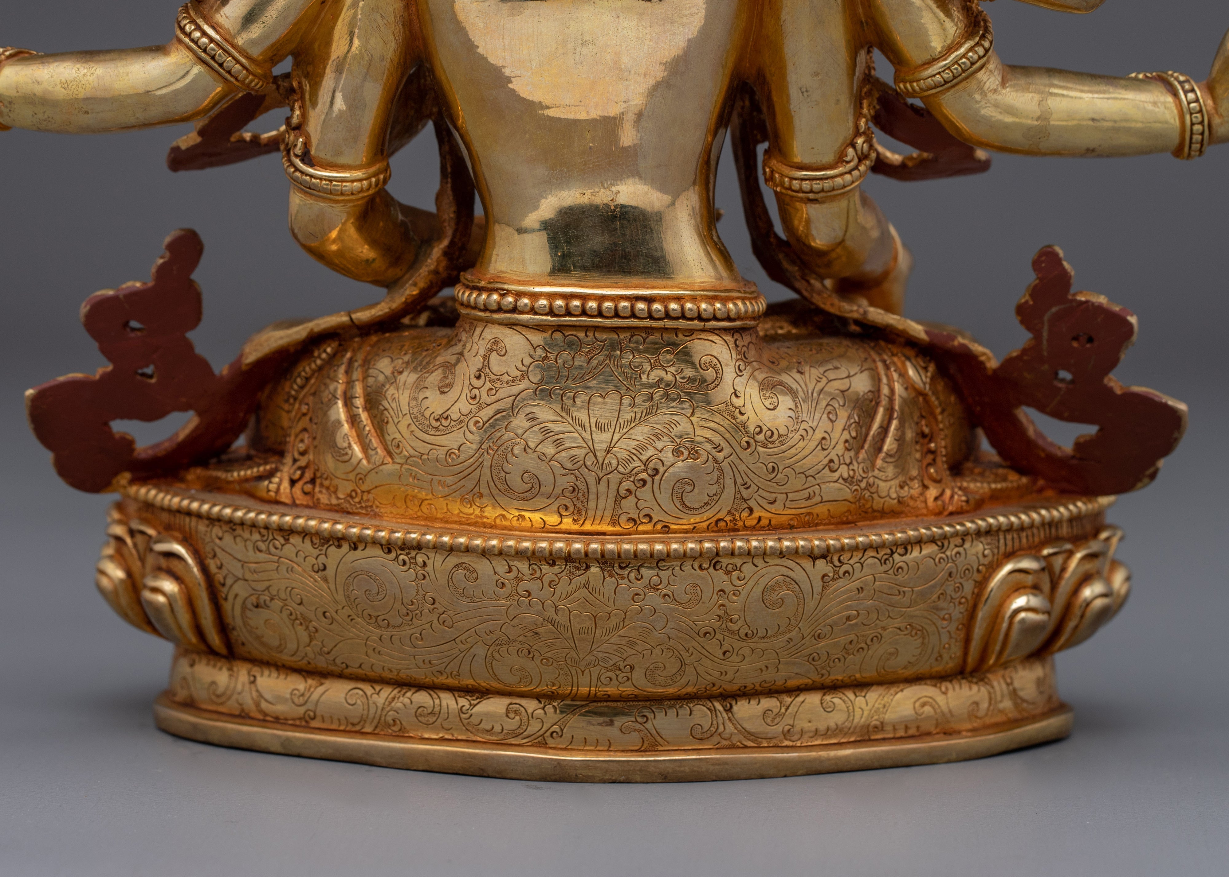 24K Gold Gilded Namgyalma Statue | Buddhist Deity Sculpture for Altar
