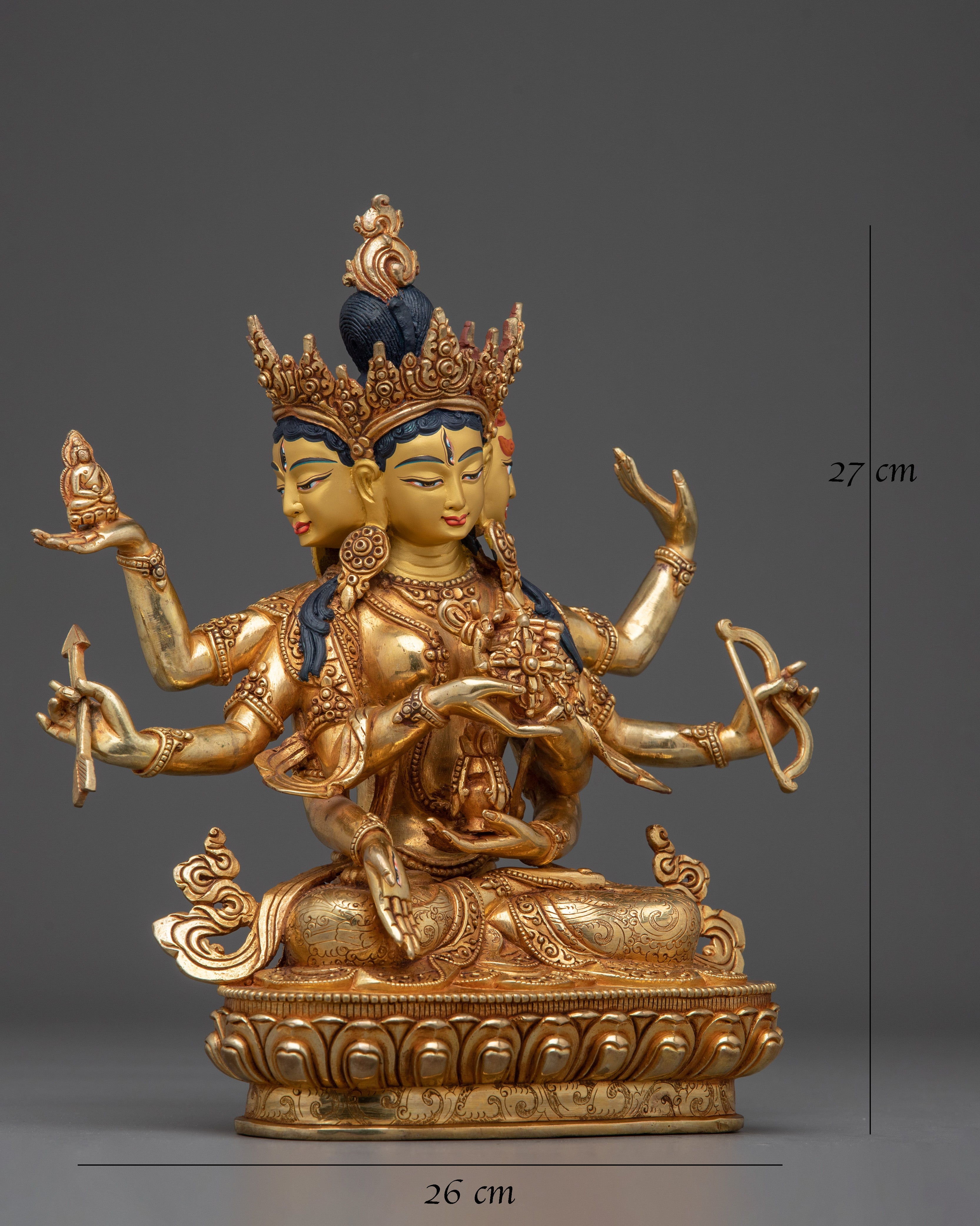 24K Gold Gilded Namgyalma Statue