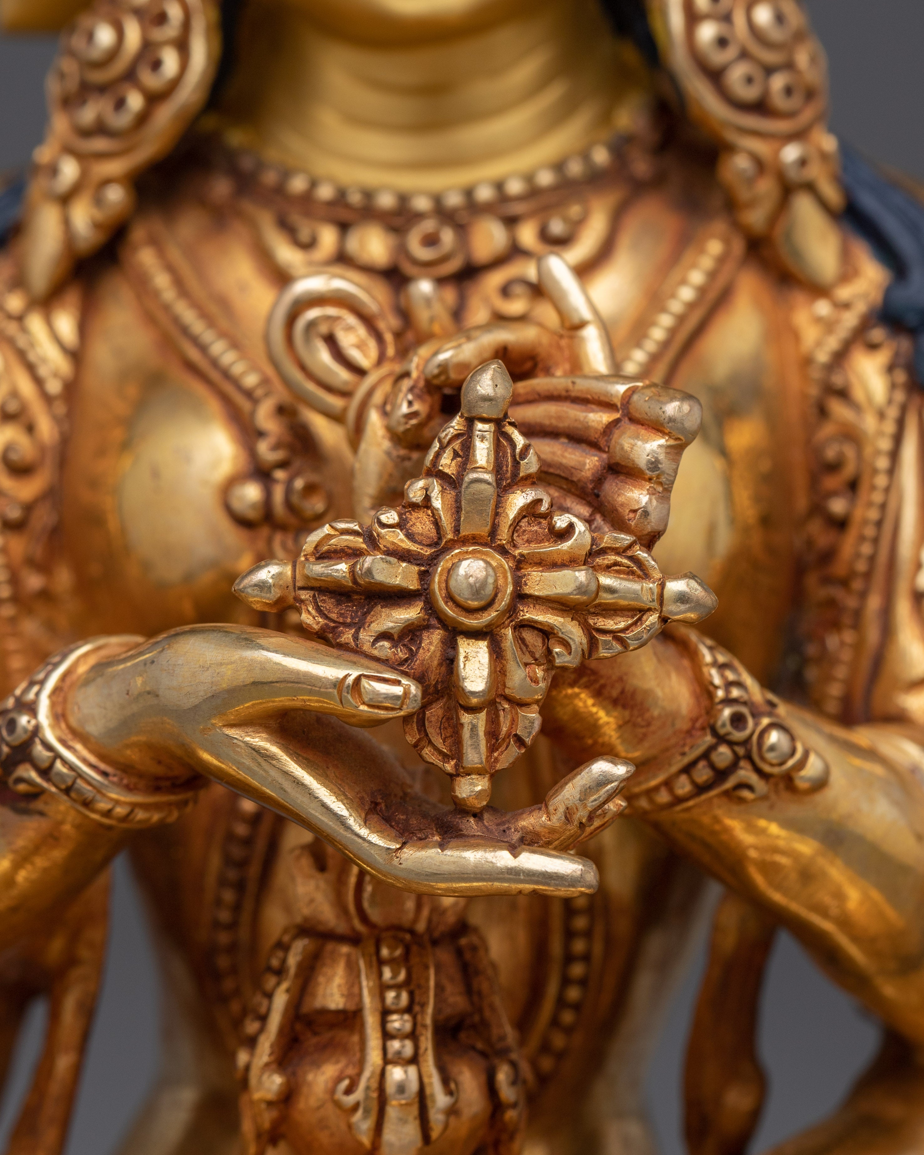 24K Gold Gilded Namgyalma Statue | Buddhist Deity Sculpture for Altar