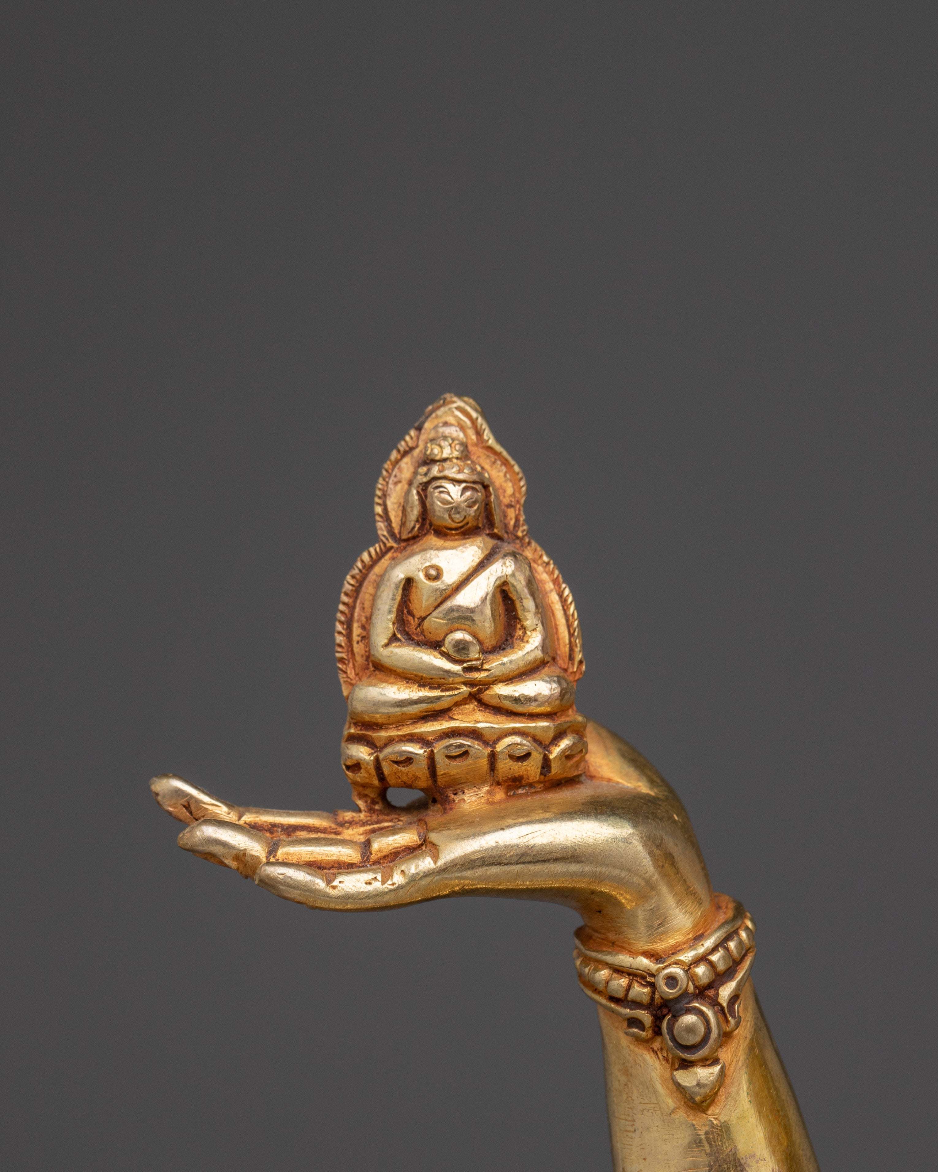 24K Gold Gilded Namgyalma Statue | Buddhist Deity Sculpture for Altar
