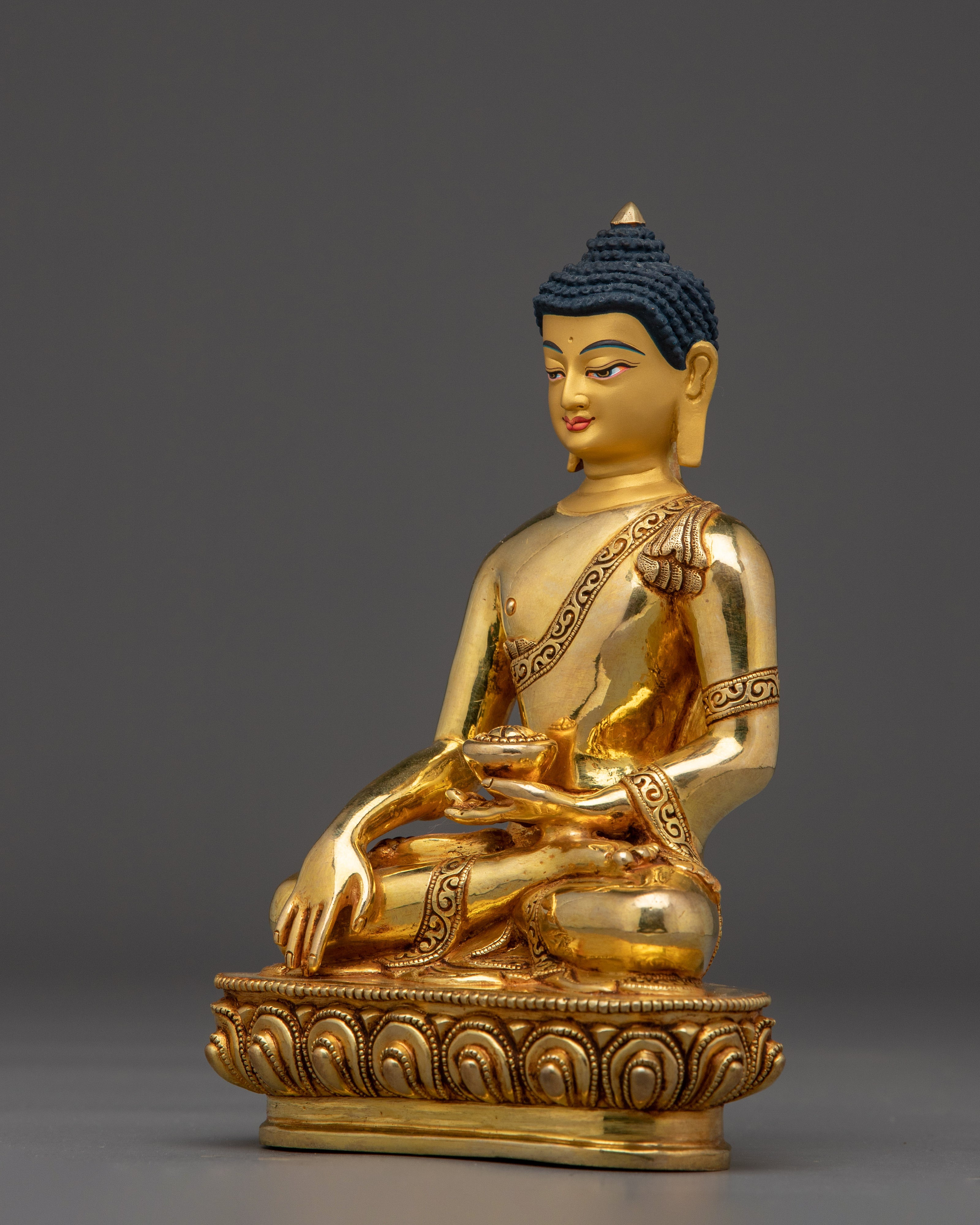 24K Gold Shakyamuni Buddha Statue | Symbol of Enlightenment for Meditation