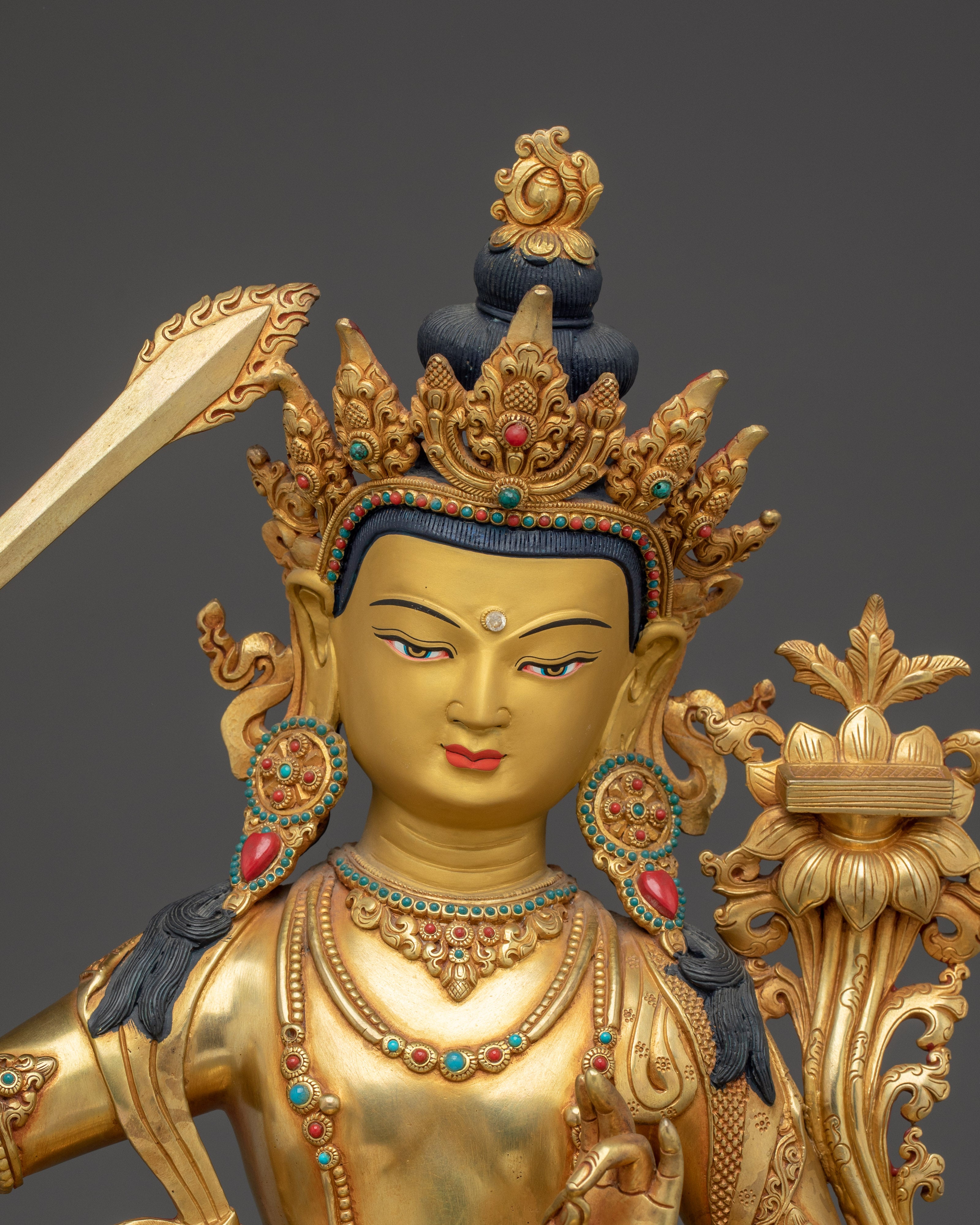 Radiant Manjushri Statue: Wisdom Bodhisattva