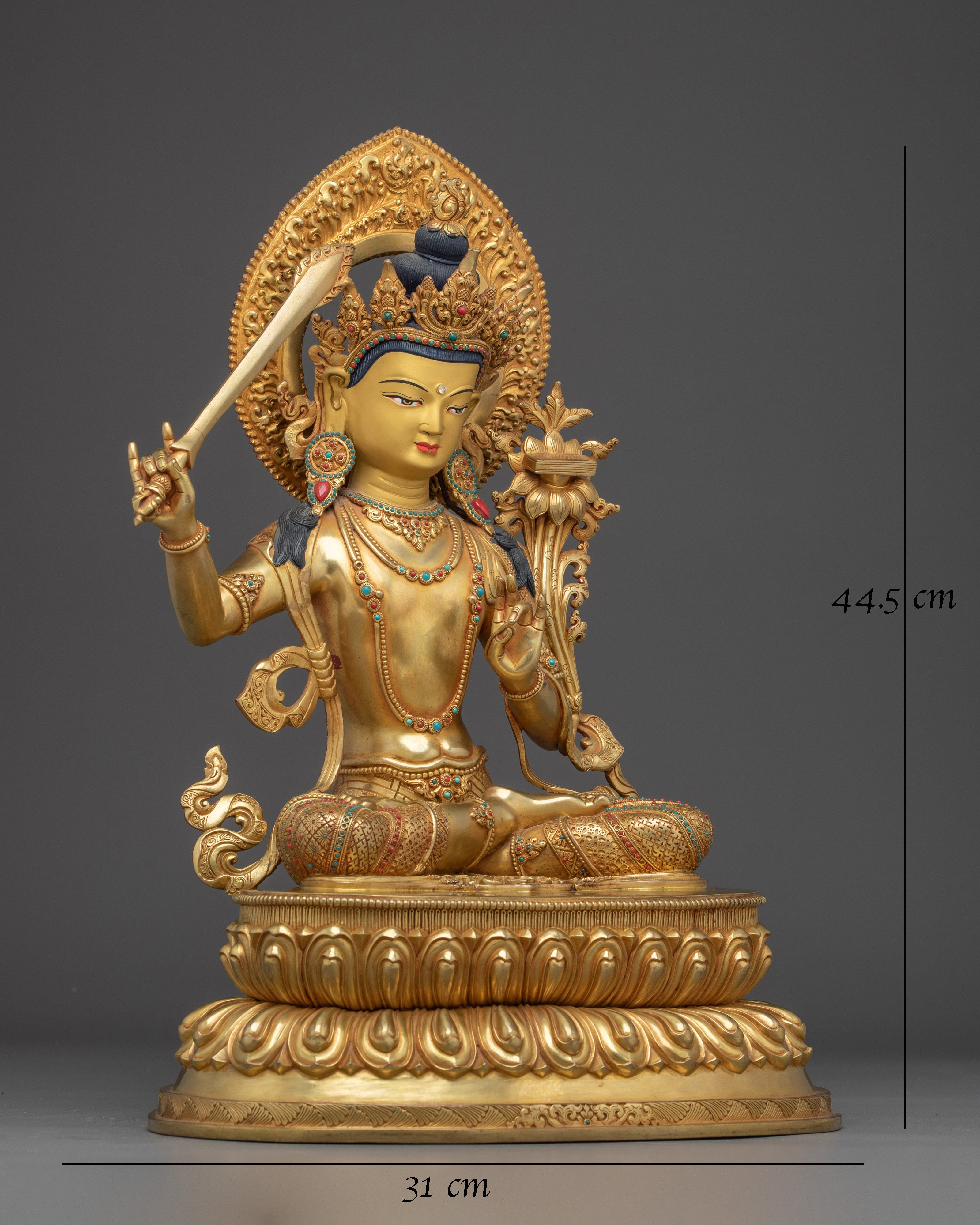 Radiant Manjushri Statue: Wisdom Bodhisattva