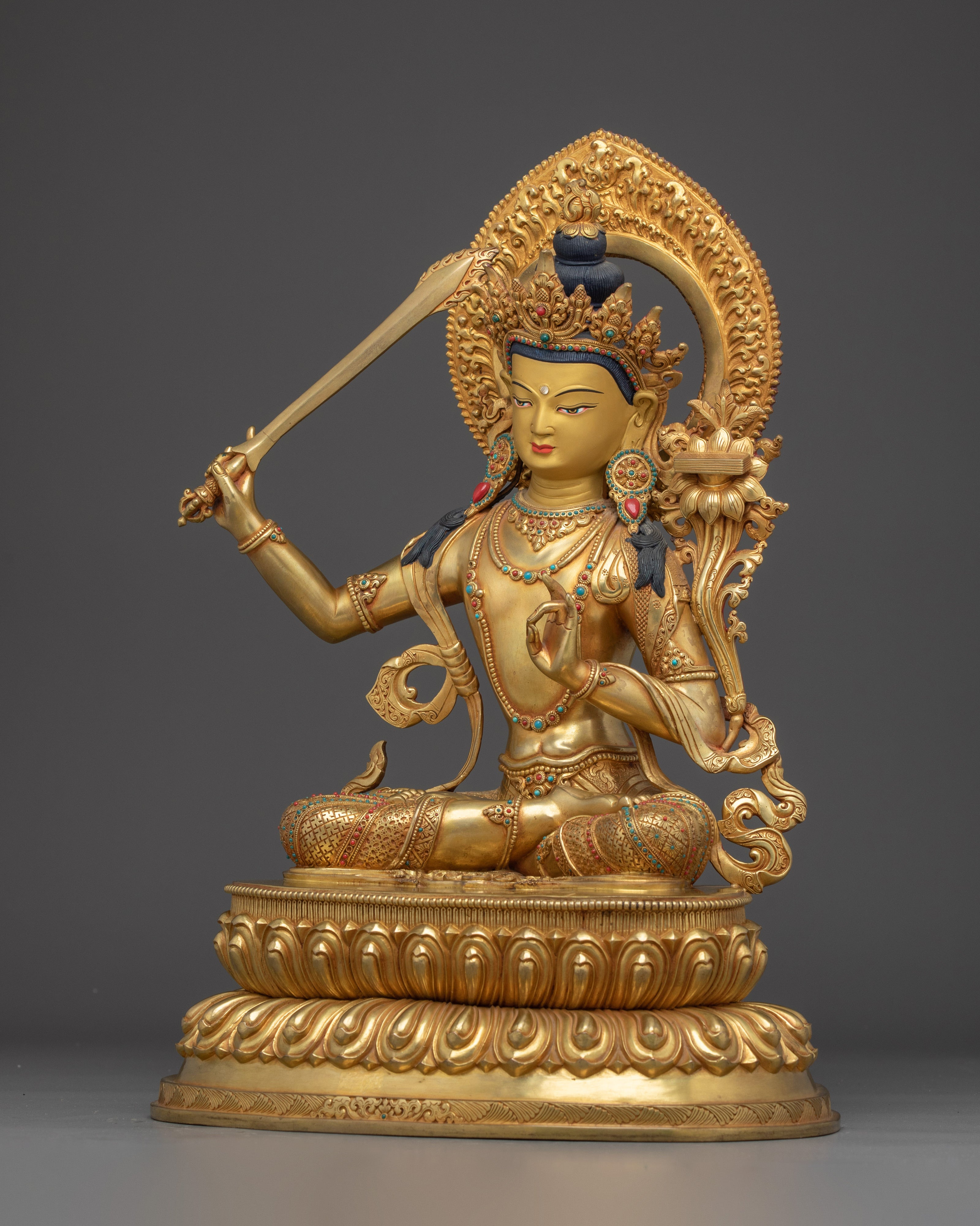 Radiant Manjushri Statue: Wisdom Bodhisattva