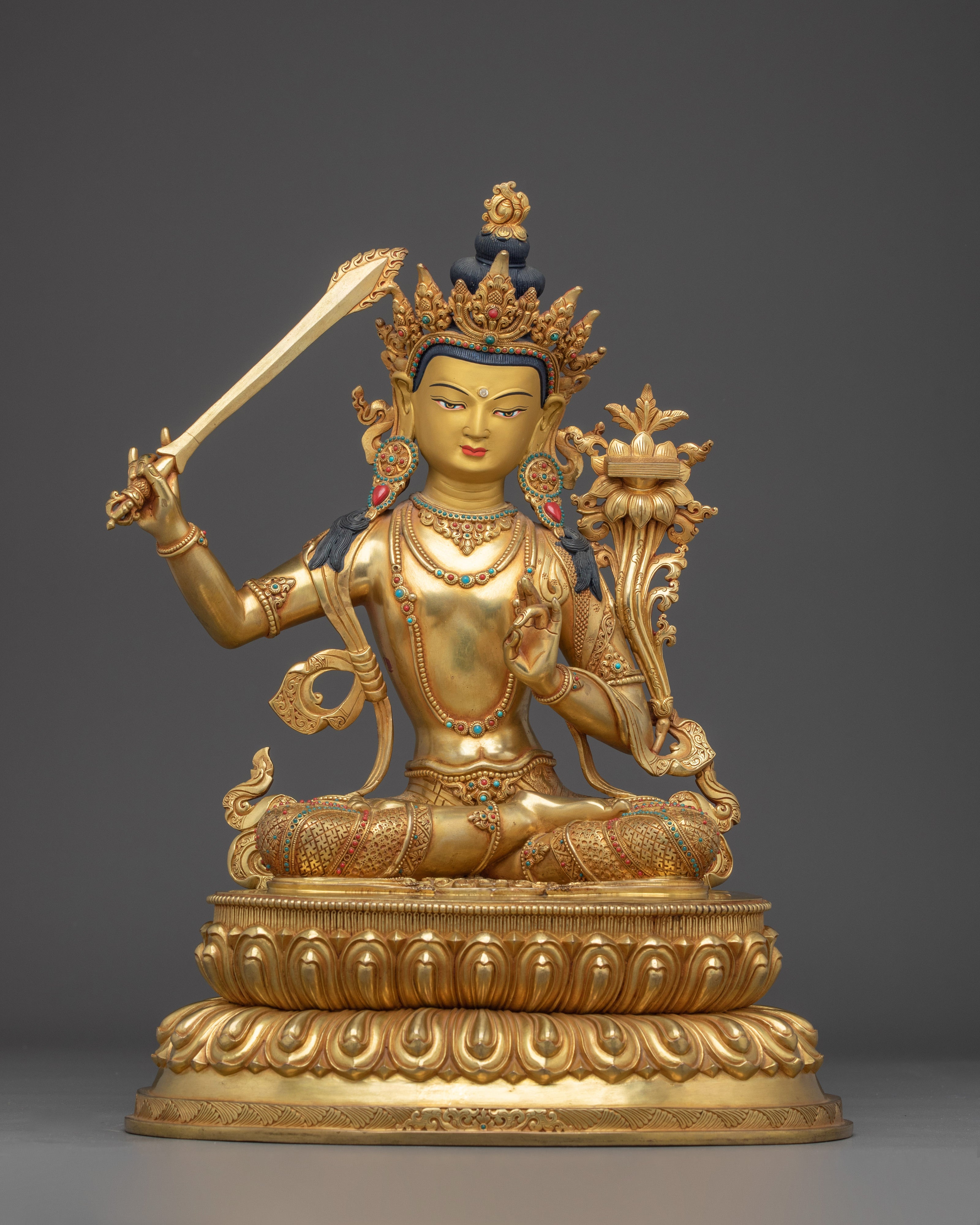 Radiant Manjushri Statue: Wisdom Bodhisattva