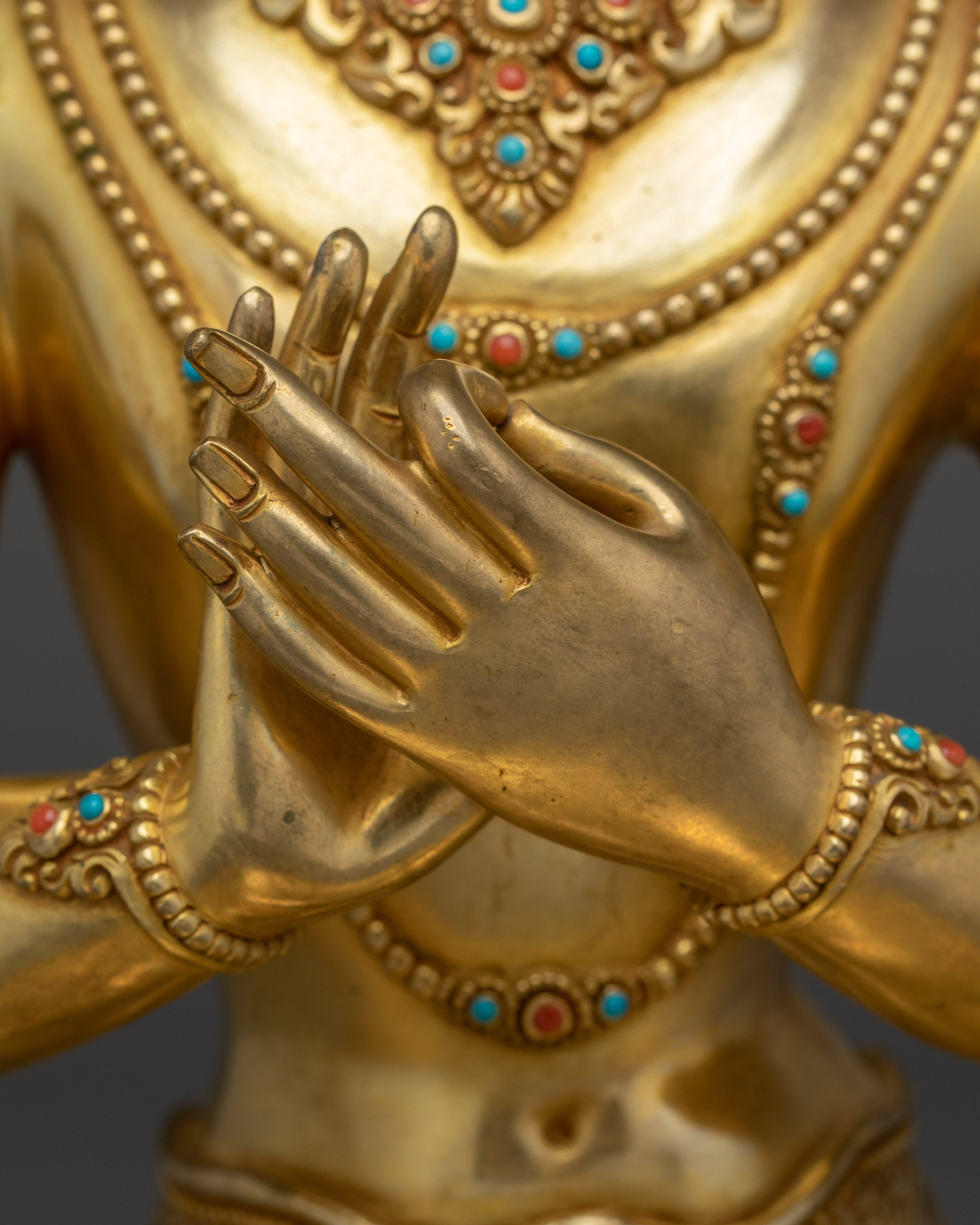 Sacred White Manjushri Sculpture | Handcrafted Nepali Artwork