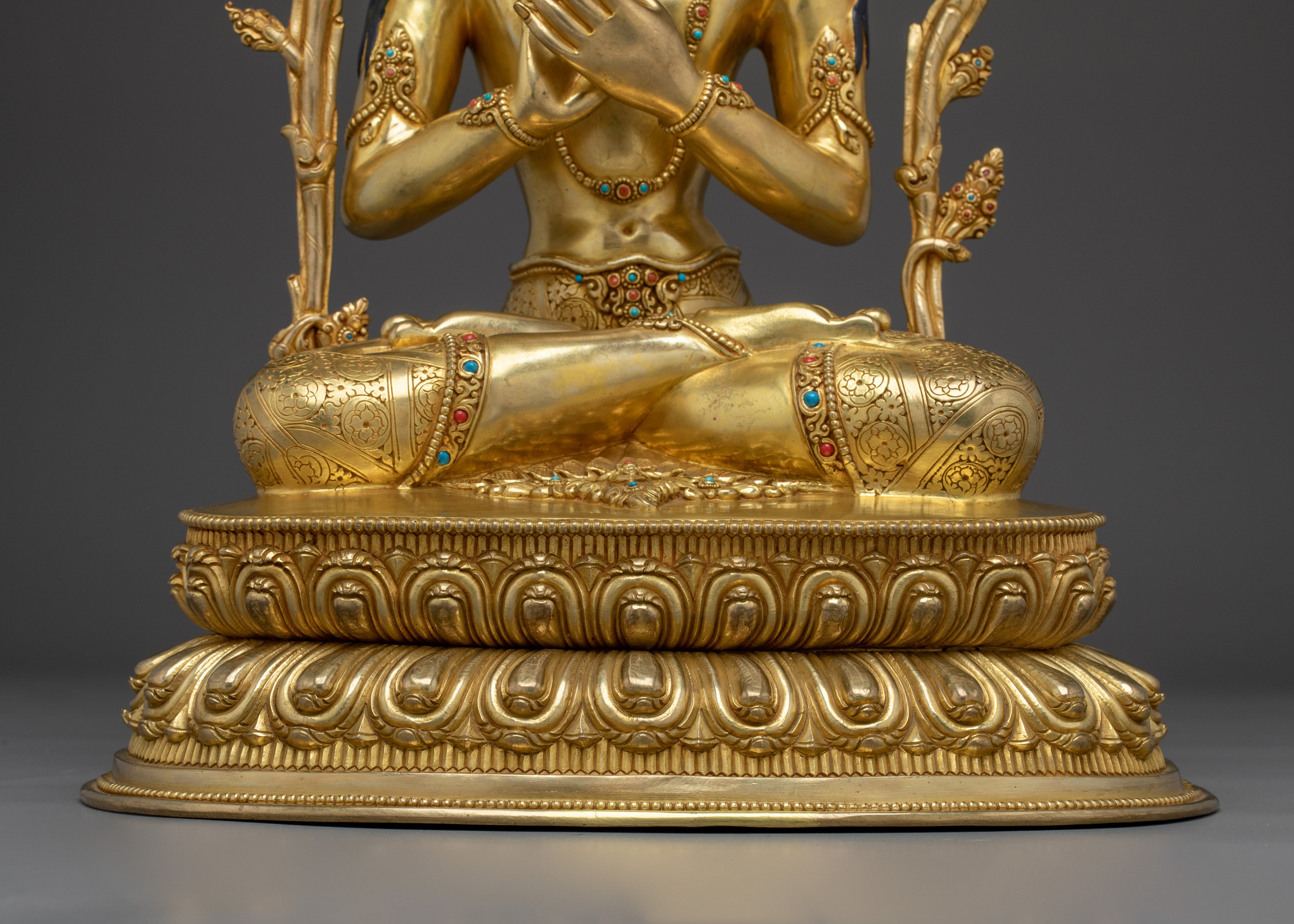 Sacred White Manjushri Sculpture | Handcrafted Nepali Artwork