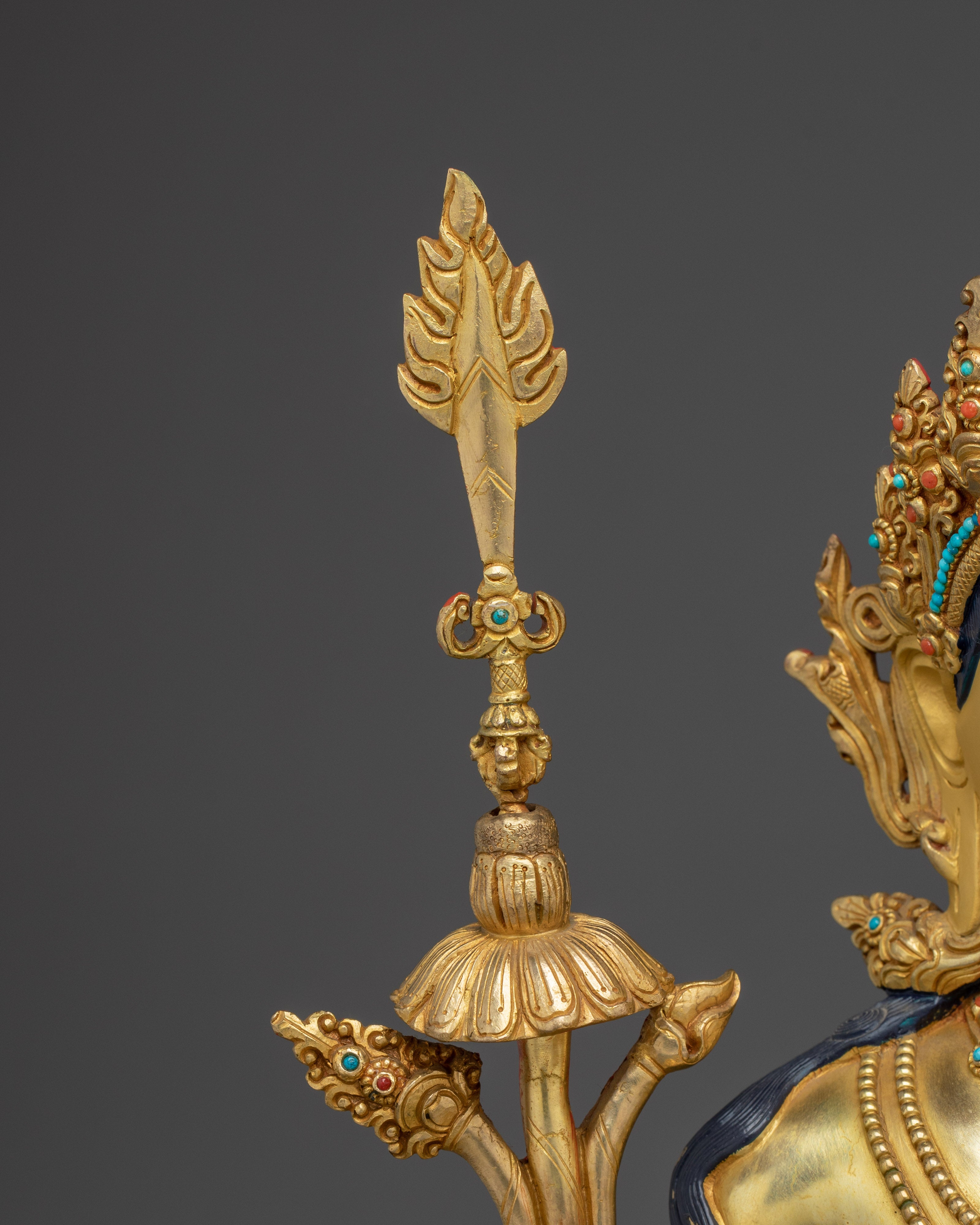 Sacred White Manjushri Sculpture | Handcrafted Nepali Artwork