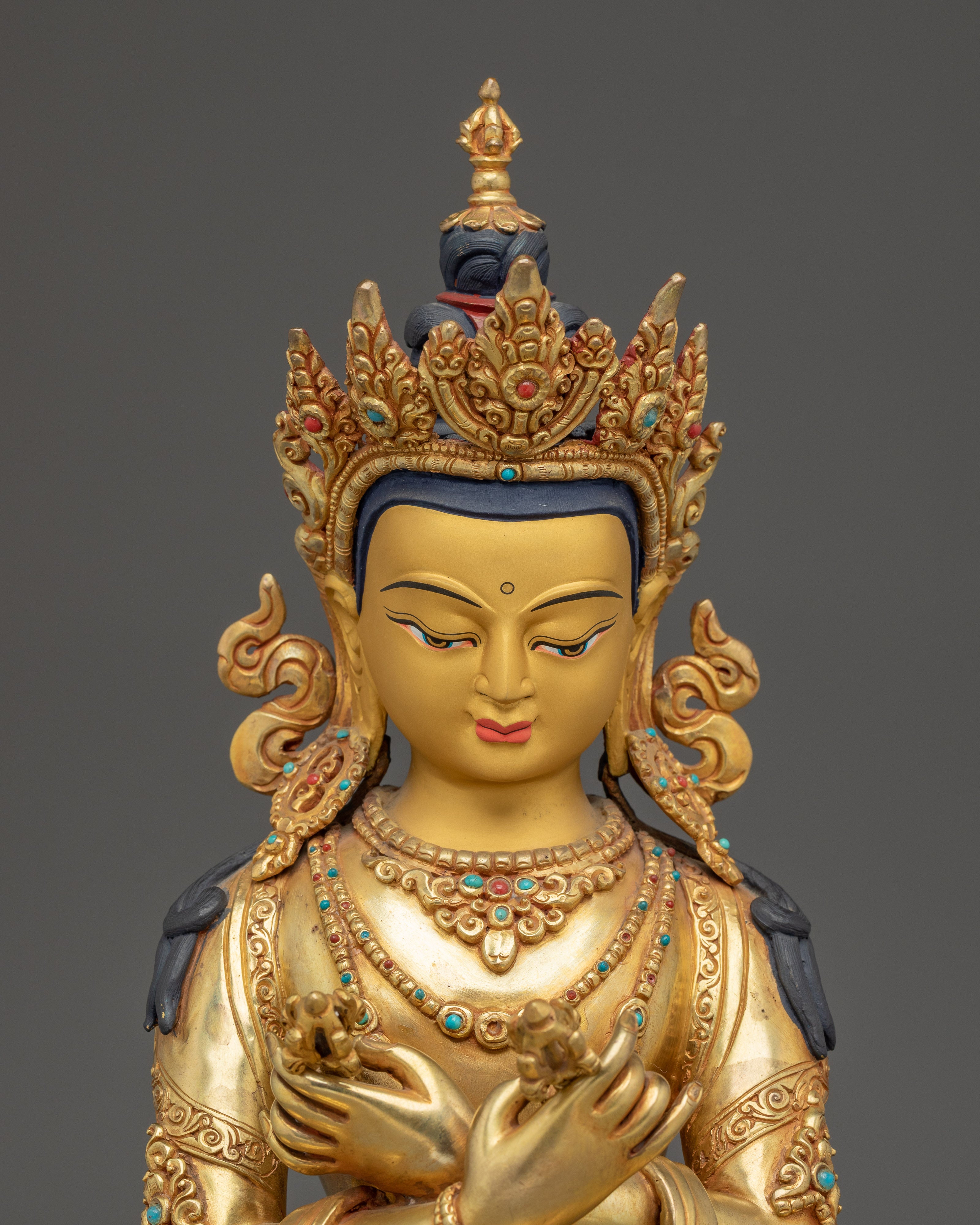 Vajradhara Art for Spiritual Enlightenment | Gold Gilded Copper Statue