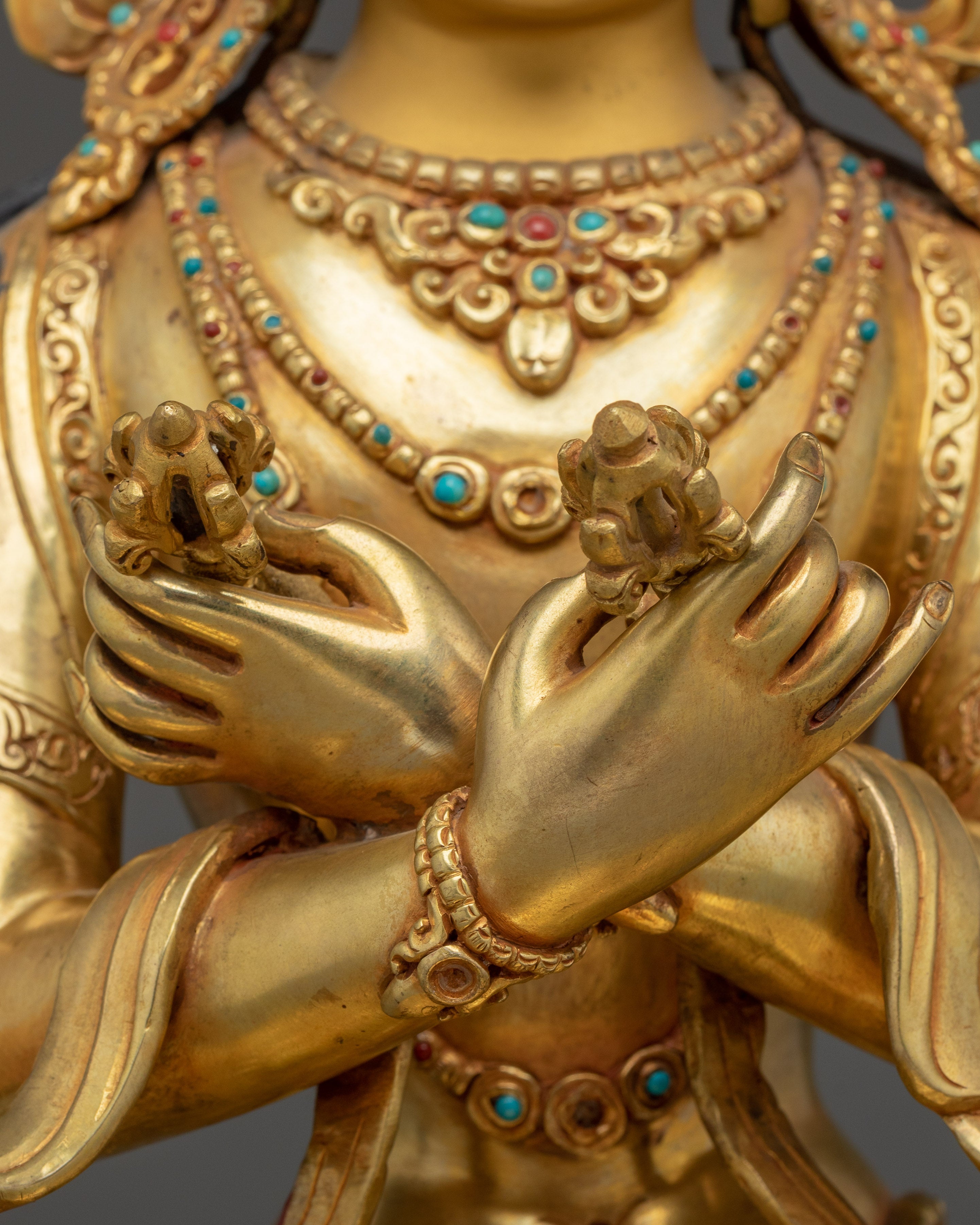 Vajradhara Art for Spiritual Enlightenment | Gold Gilded Copper Statue