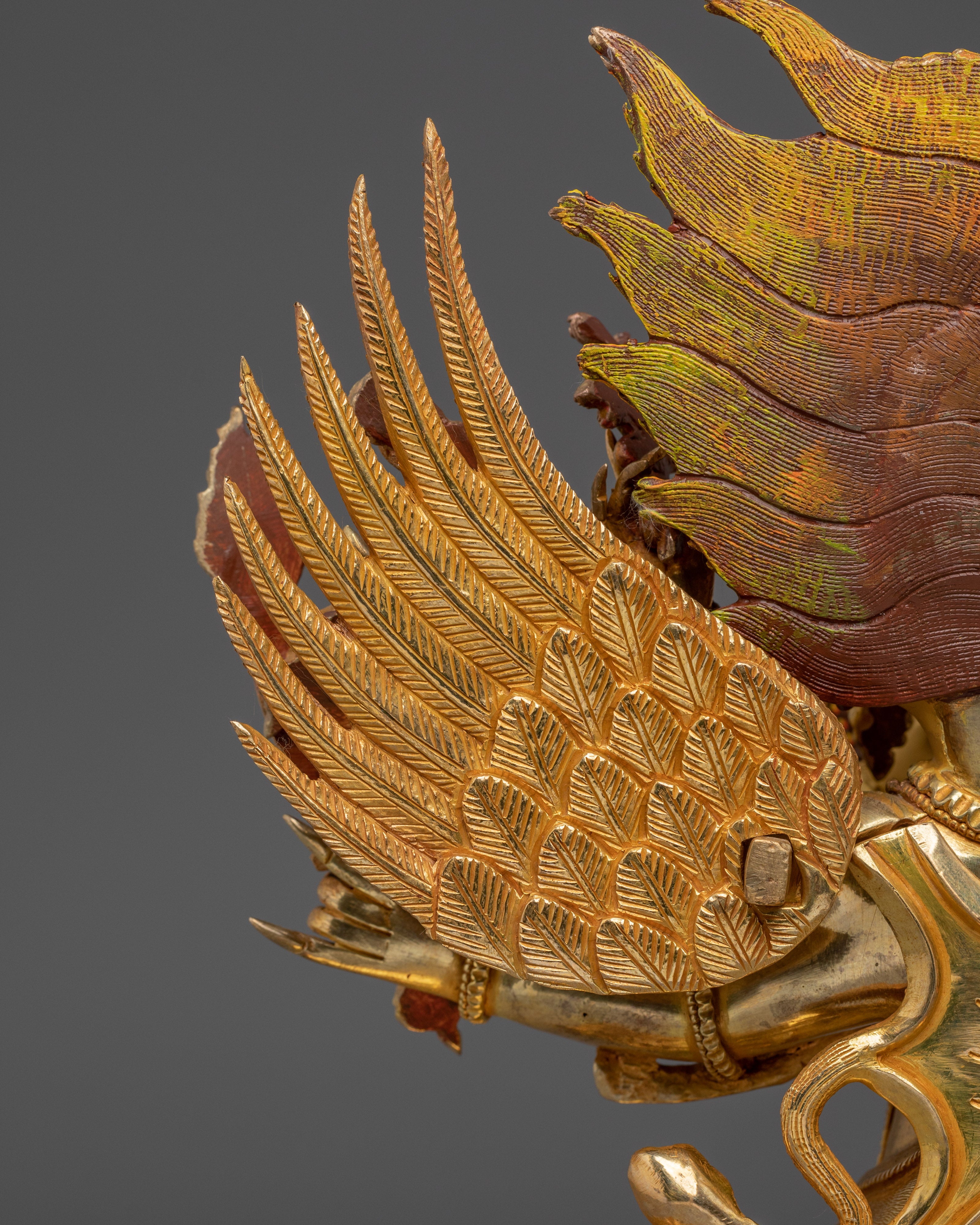 Gold Hayagriva Statue Wrathful Copper Deity | Buddhist Protector for Altar