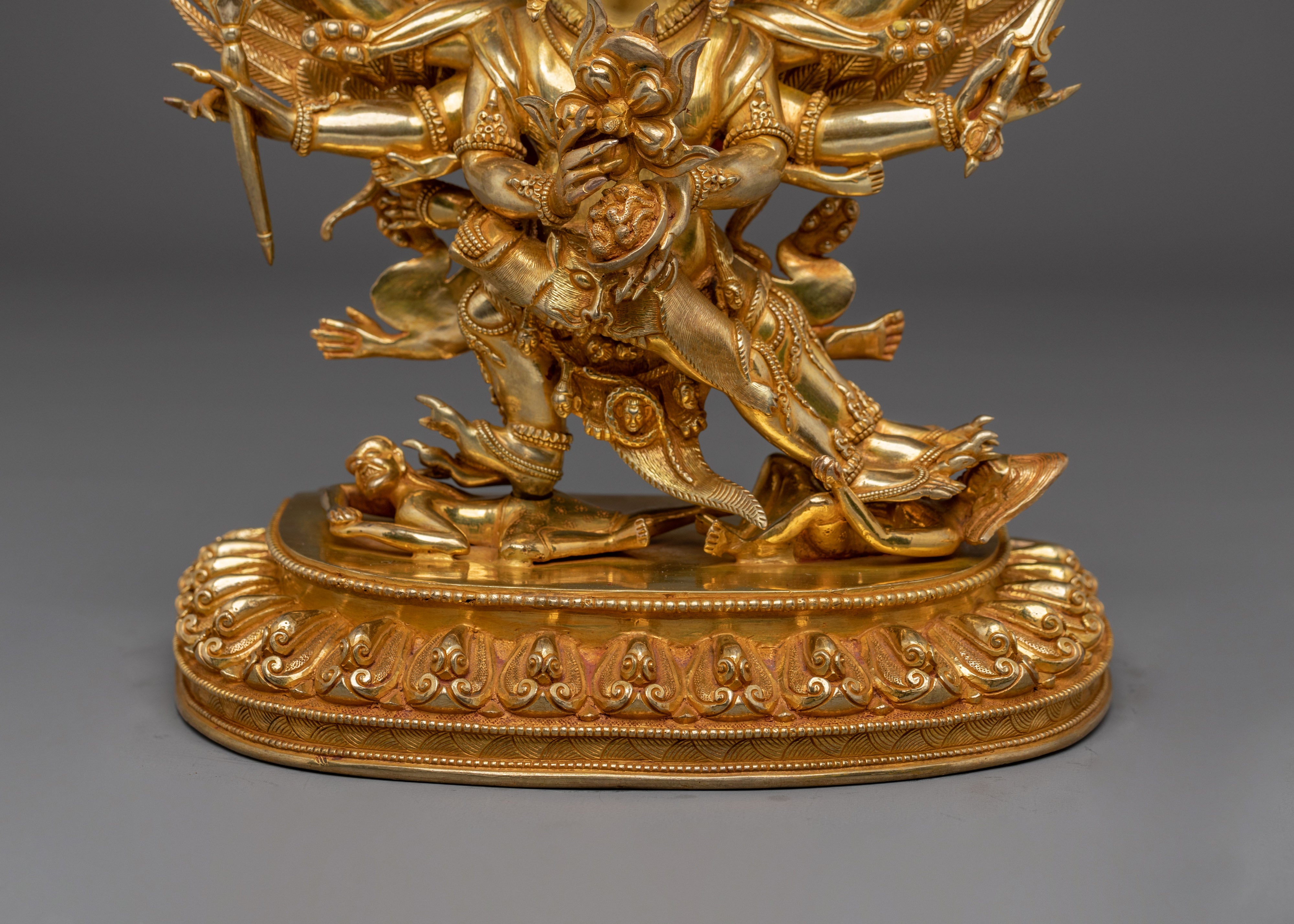 Gold Hayagriva Statue Wrathful Copper Deity | Buddhist Protector for Altar