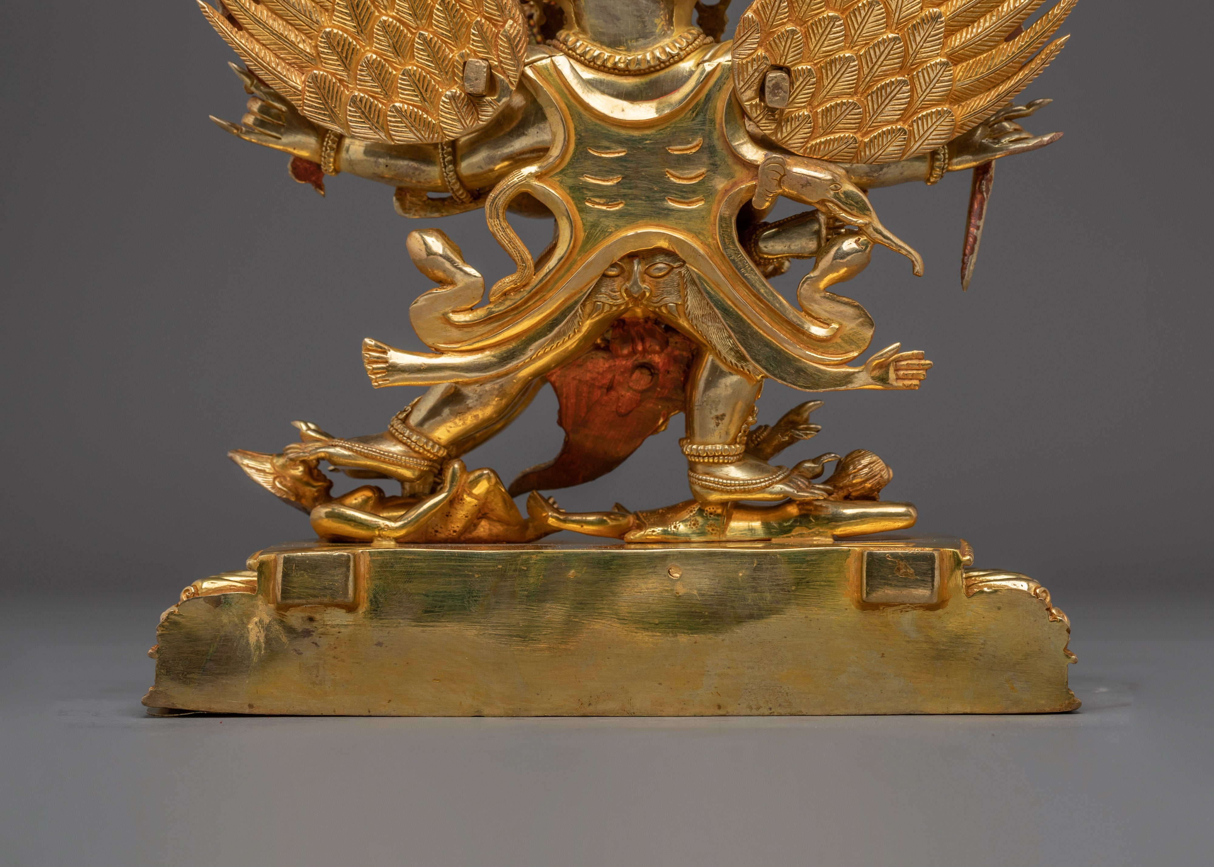 Gold Hayagriva Statue Wrathful Copper Deity | Buddhist Protector for Altar