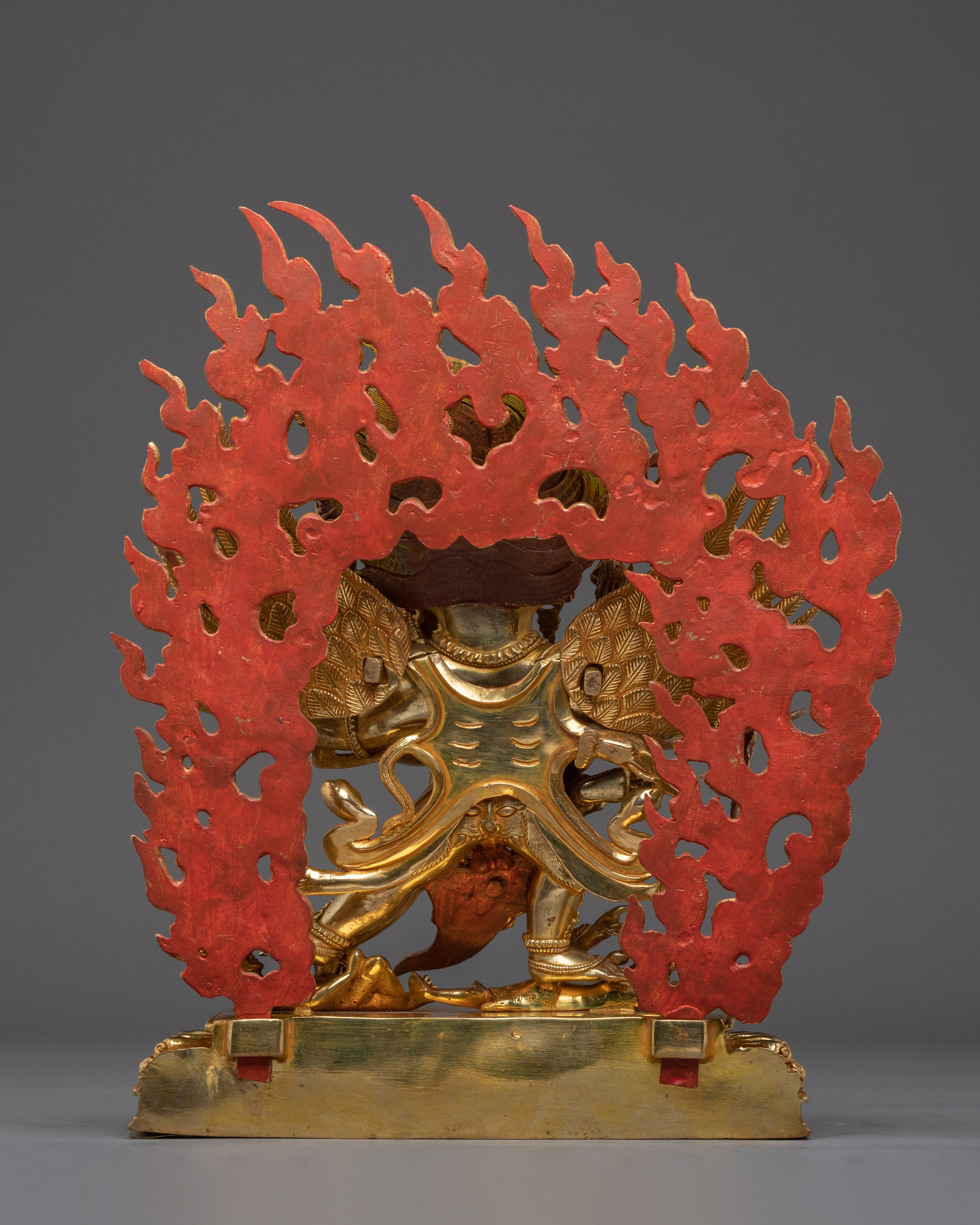 Gold Hayagriva Statue Wrathful Copper Deity | Buddhist Protector for Altar