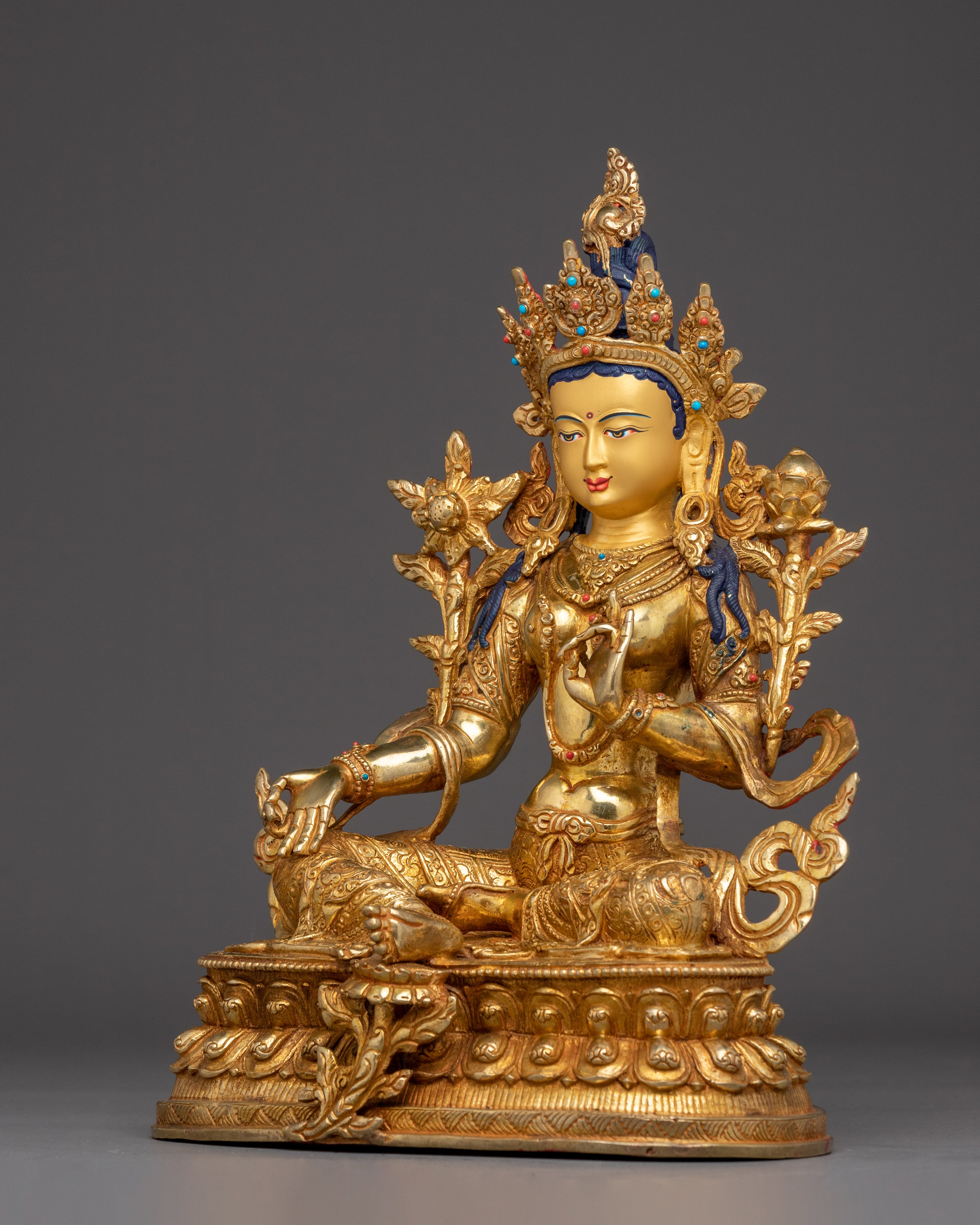 Green Tara Divine Feminine Protector Statue | Goddess of Swift Compassion