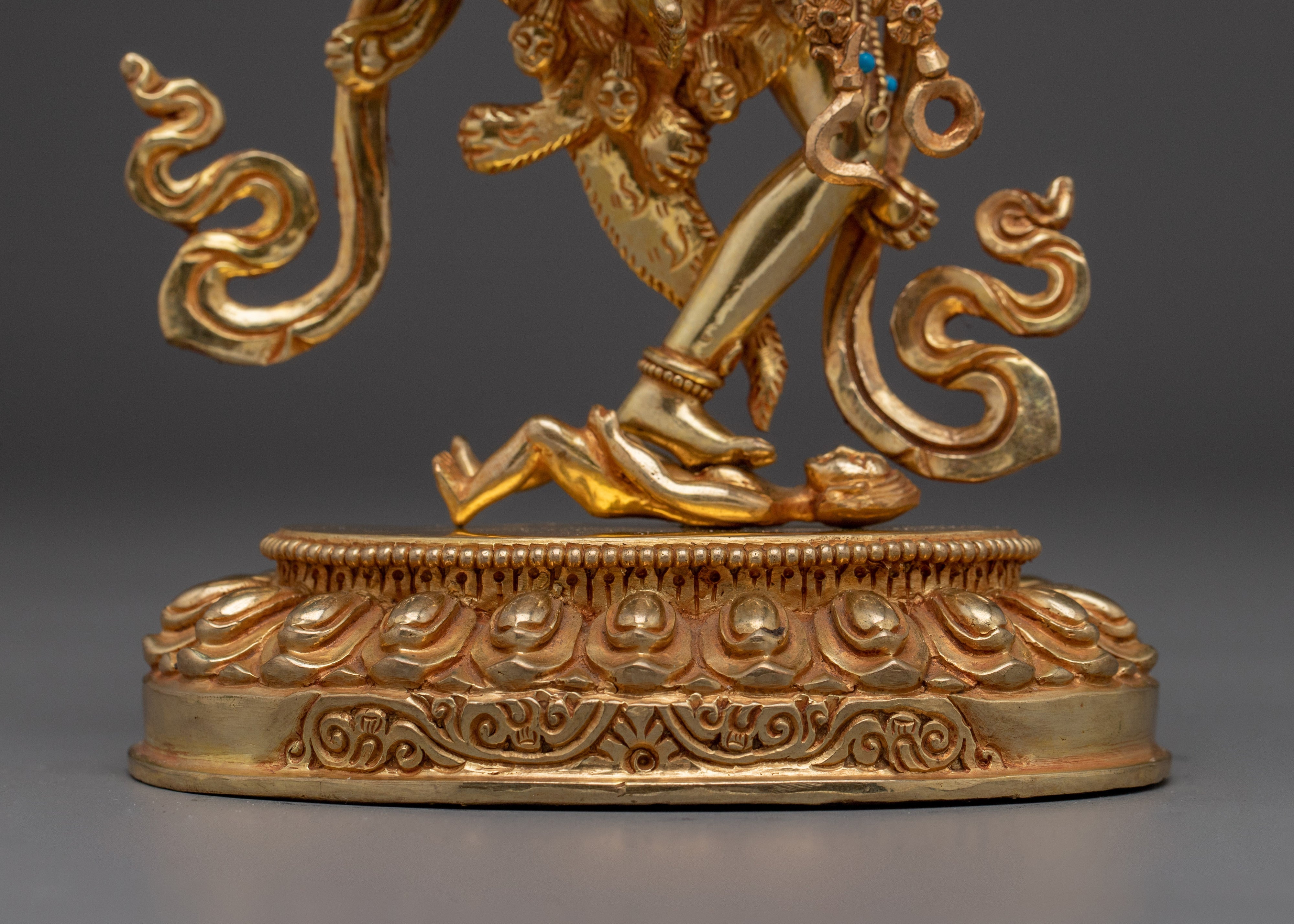 Vajrayana Kurkulla Icon | Gold Gilded Statue for Meditation