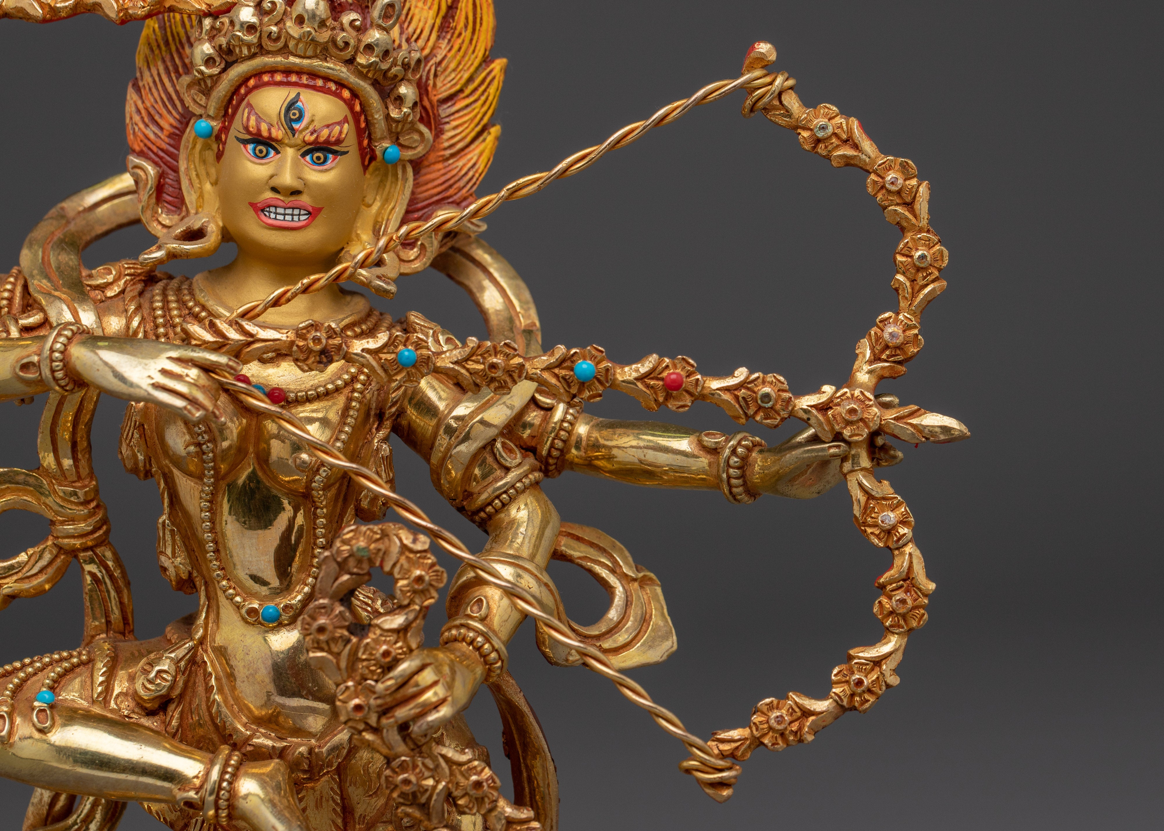 Vajrayana Kurkulla Icon | Gold Gilded Statue for Meditation