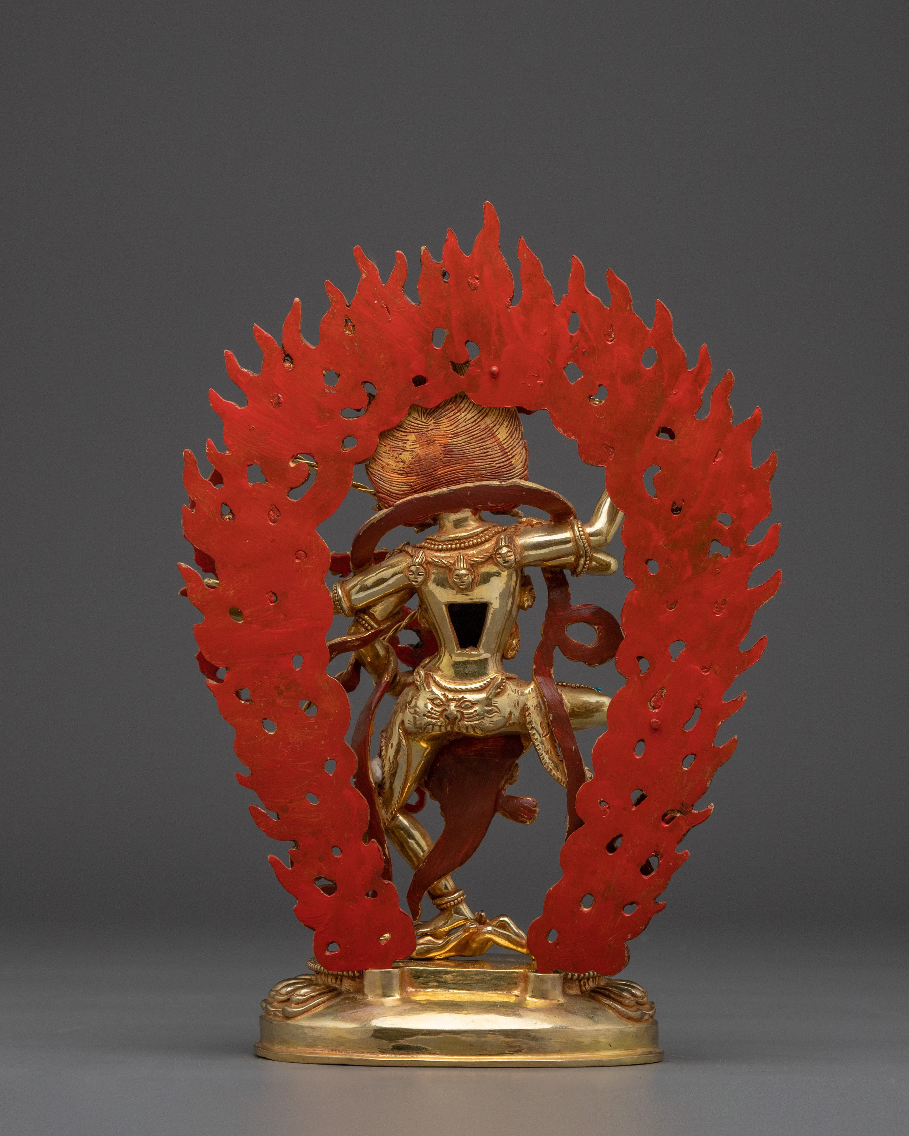 Vajrayana Kurkulla Icon | Gold Gilded Statue for Meditation