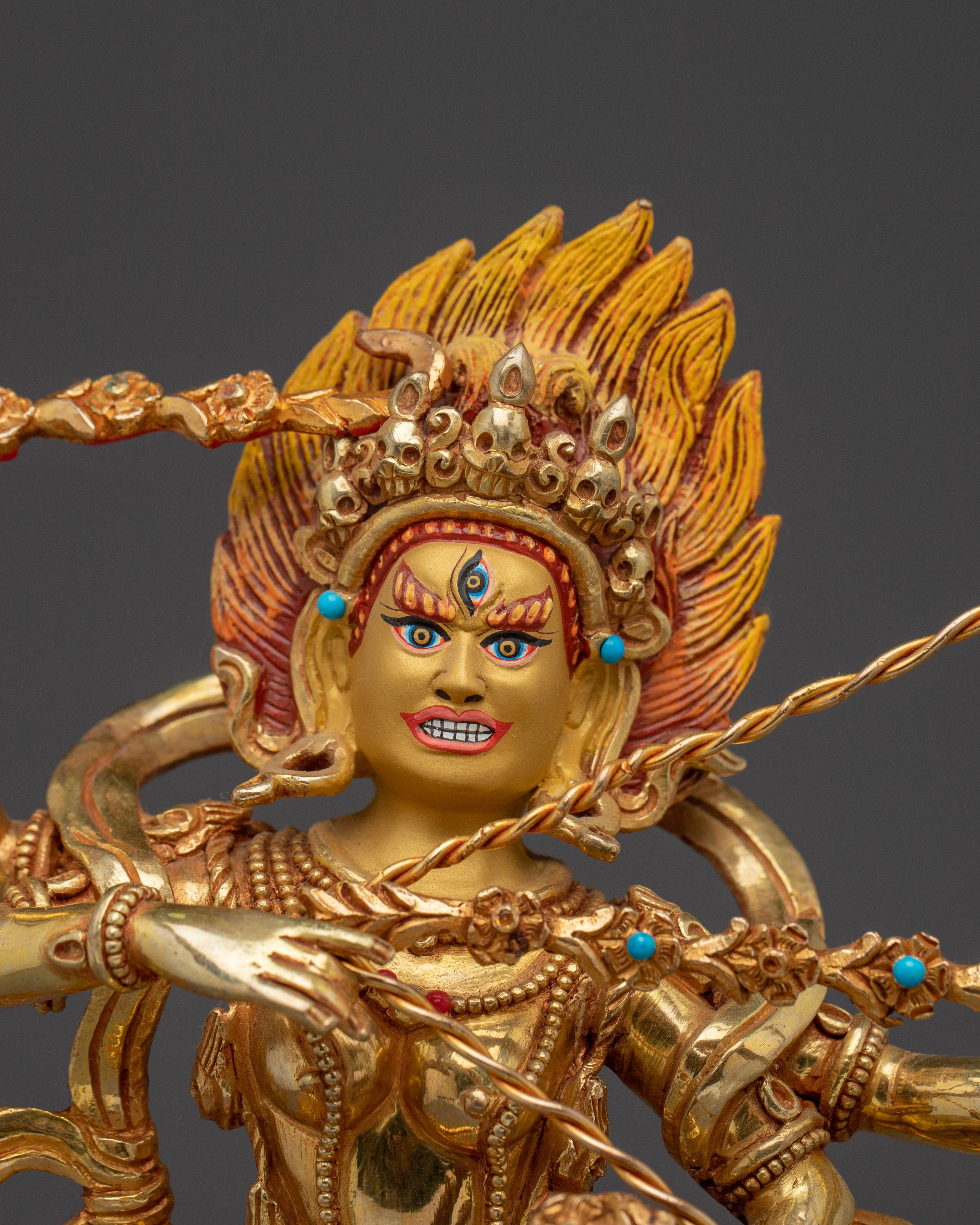 Vajrayana Kurkulla Icon | Gold Gilded Statue for Meditation