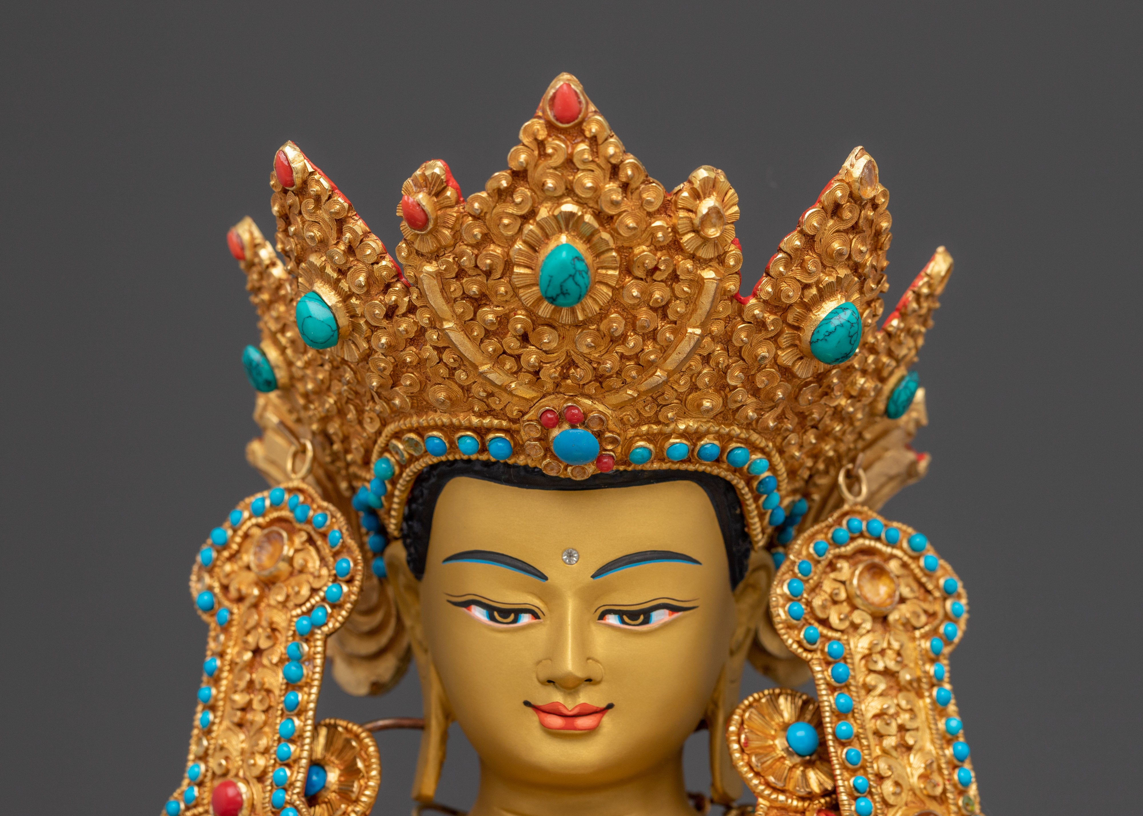 Crown Shakyamuni Buddha Handcrafted Art | Dharma King Shakyamuni